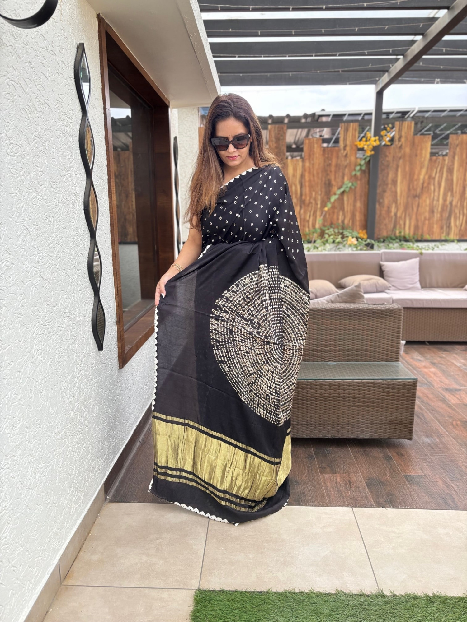 Bandhej Modal Silk Sarees