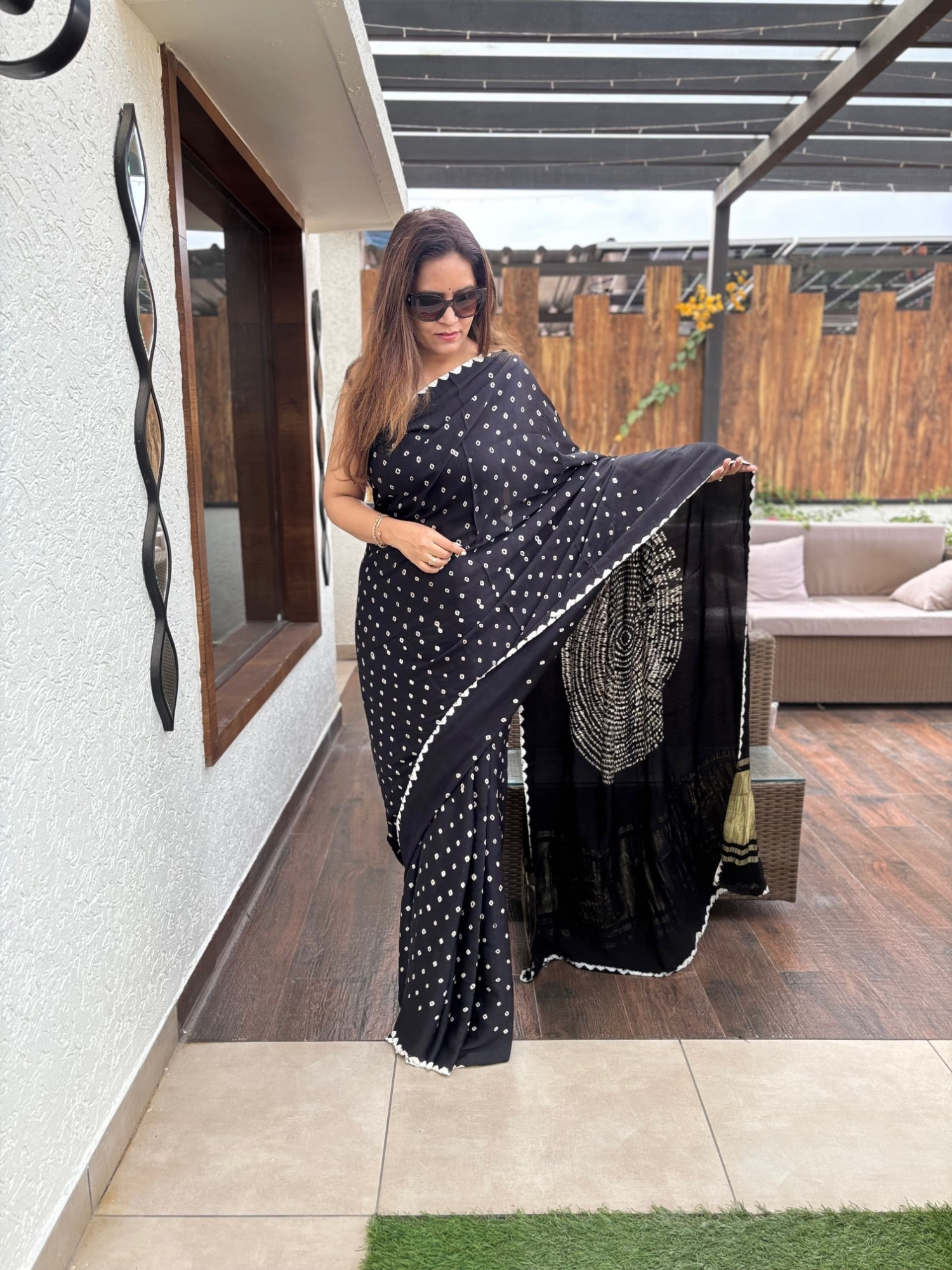 Bandhej Modal Silk Sarees