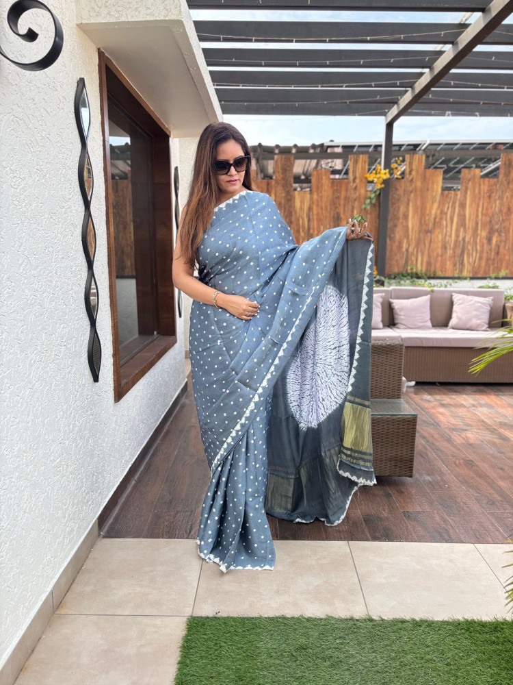 Image of Bandhej Modal Silk Sarees