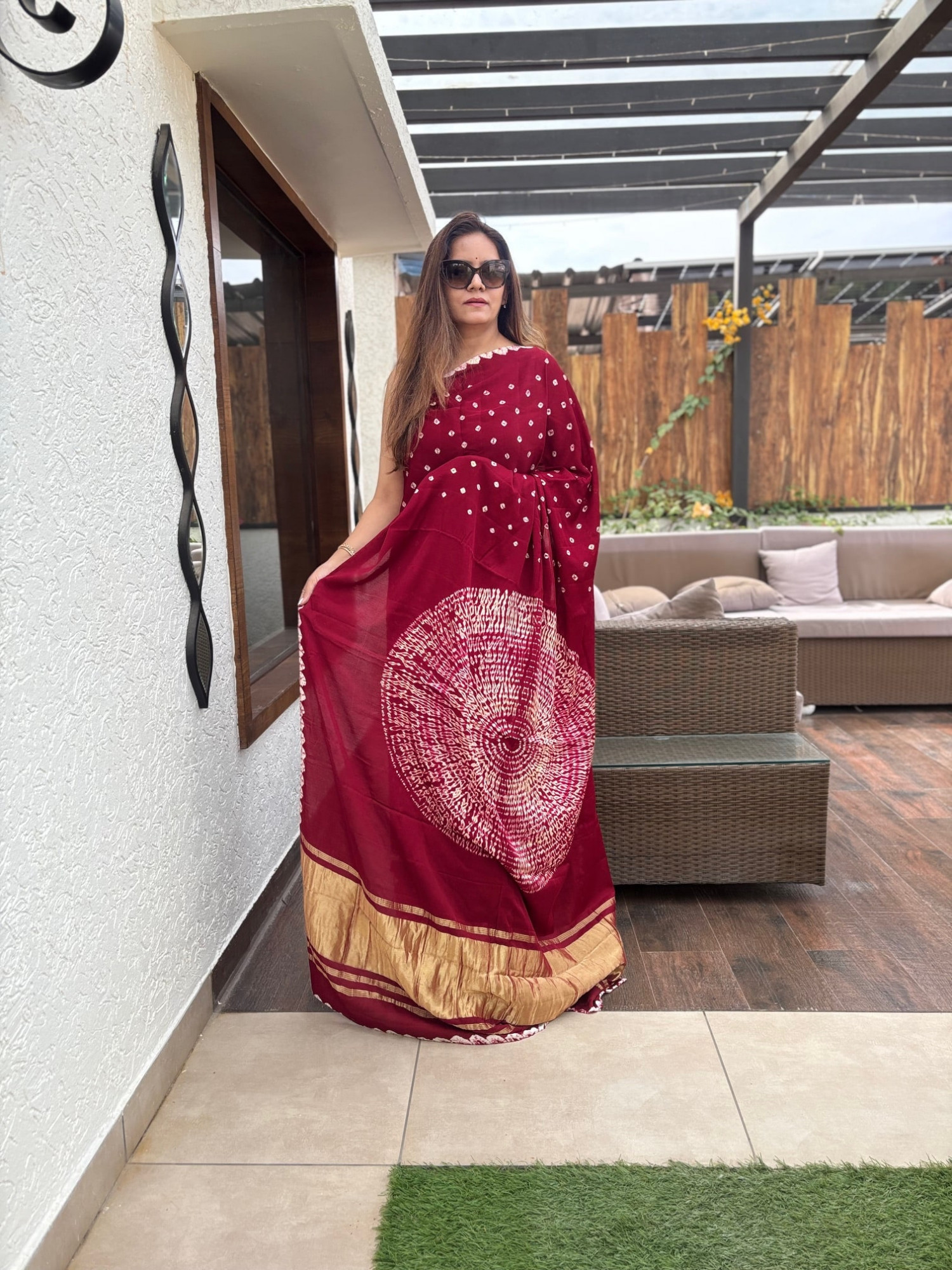 Bandhej Modal Silk Sarees