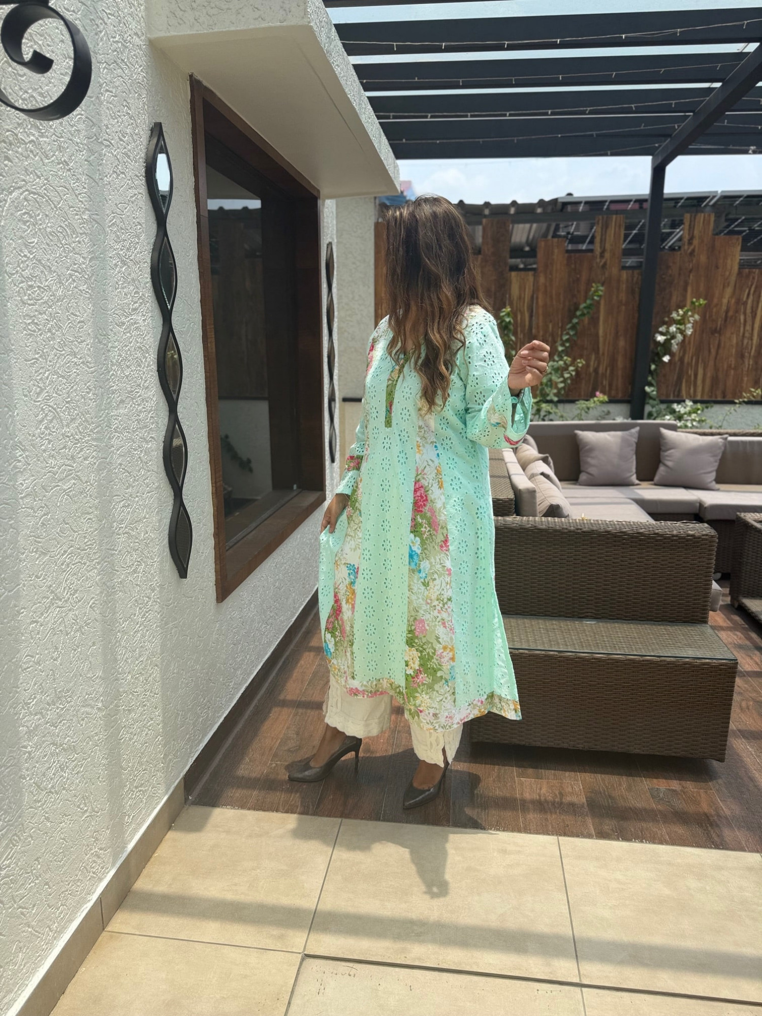 Cotton Schiffli Kurta