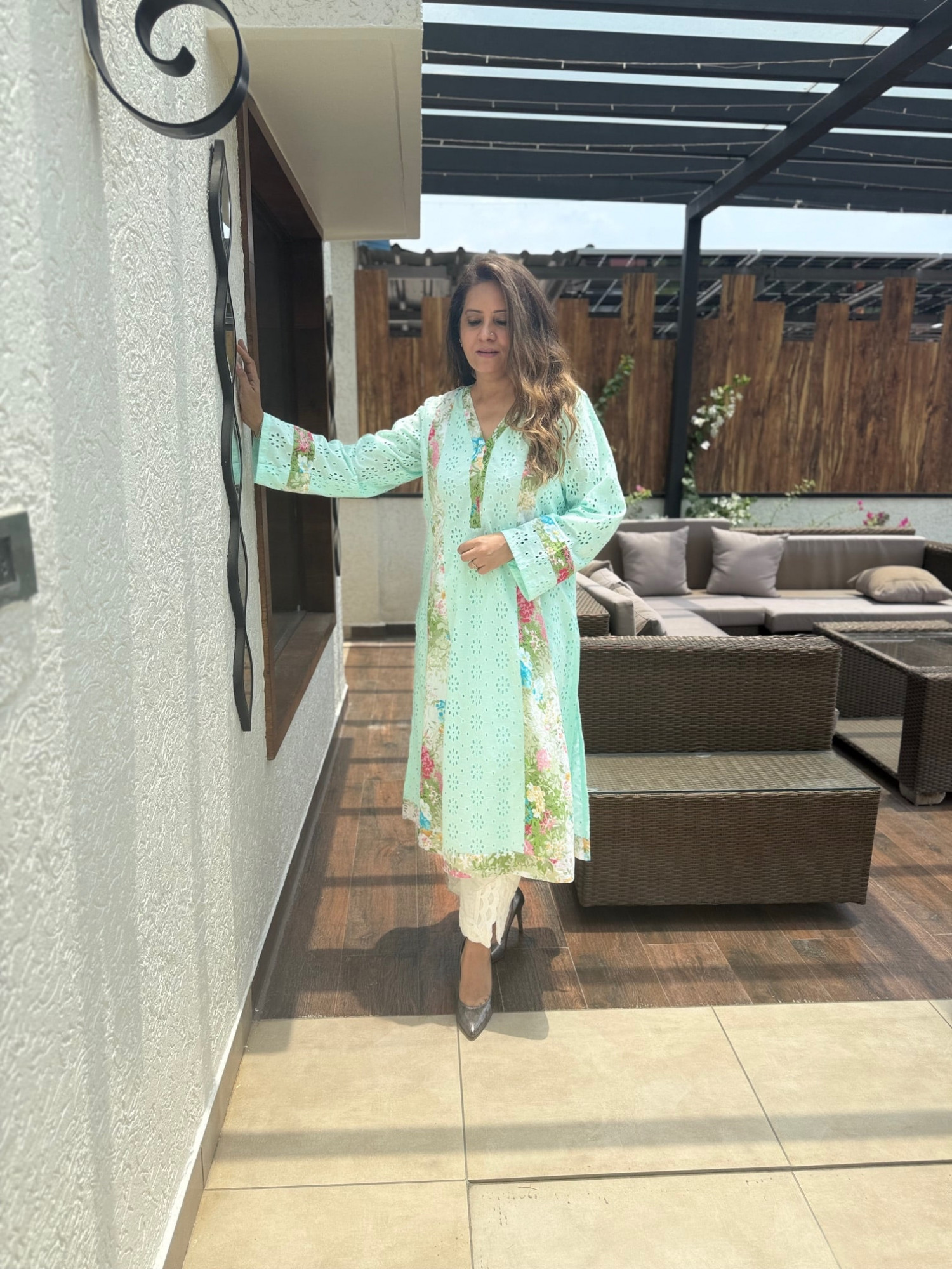 Cotton Schiffli Kurta