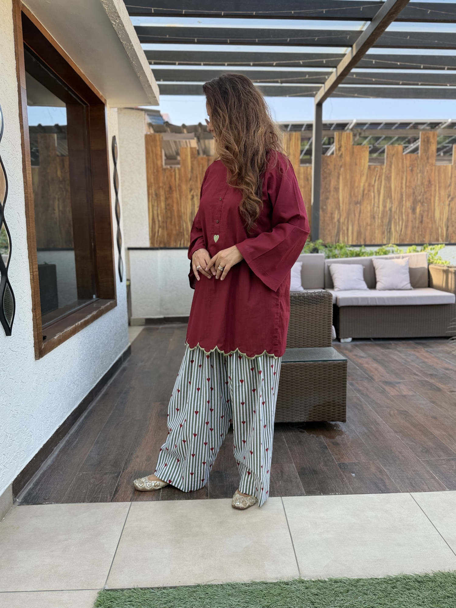 Maroon Crush Cotton Suit