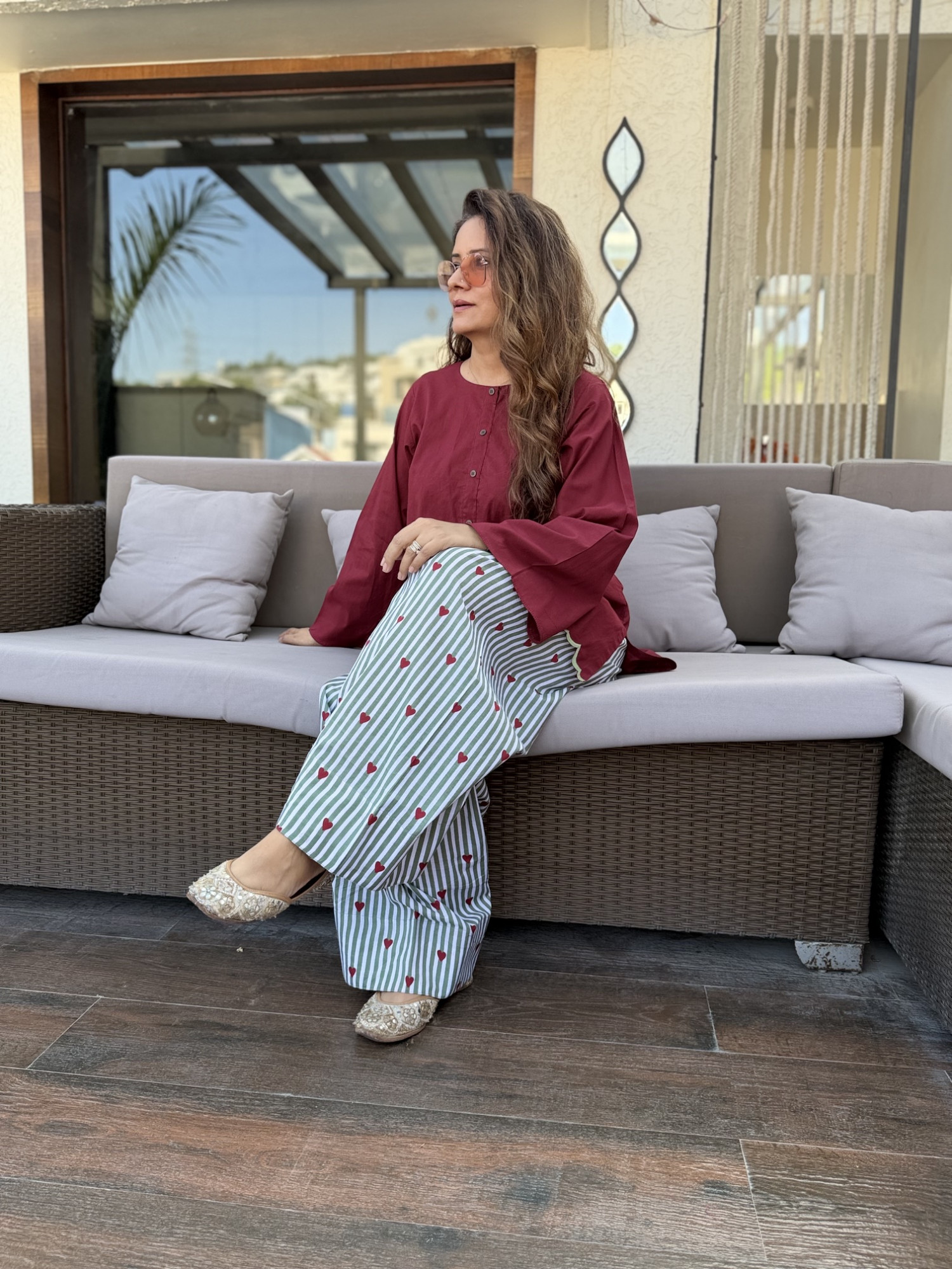 Maroon Crush Cotton Suit