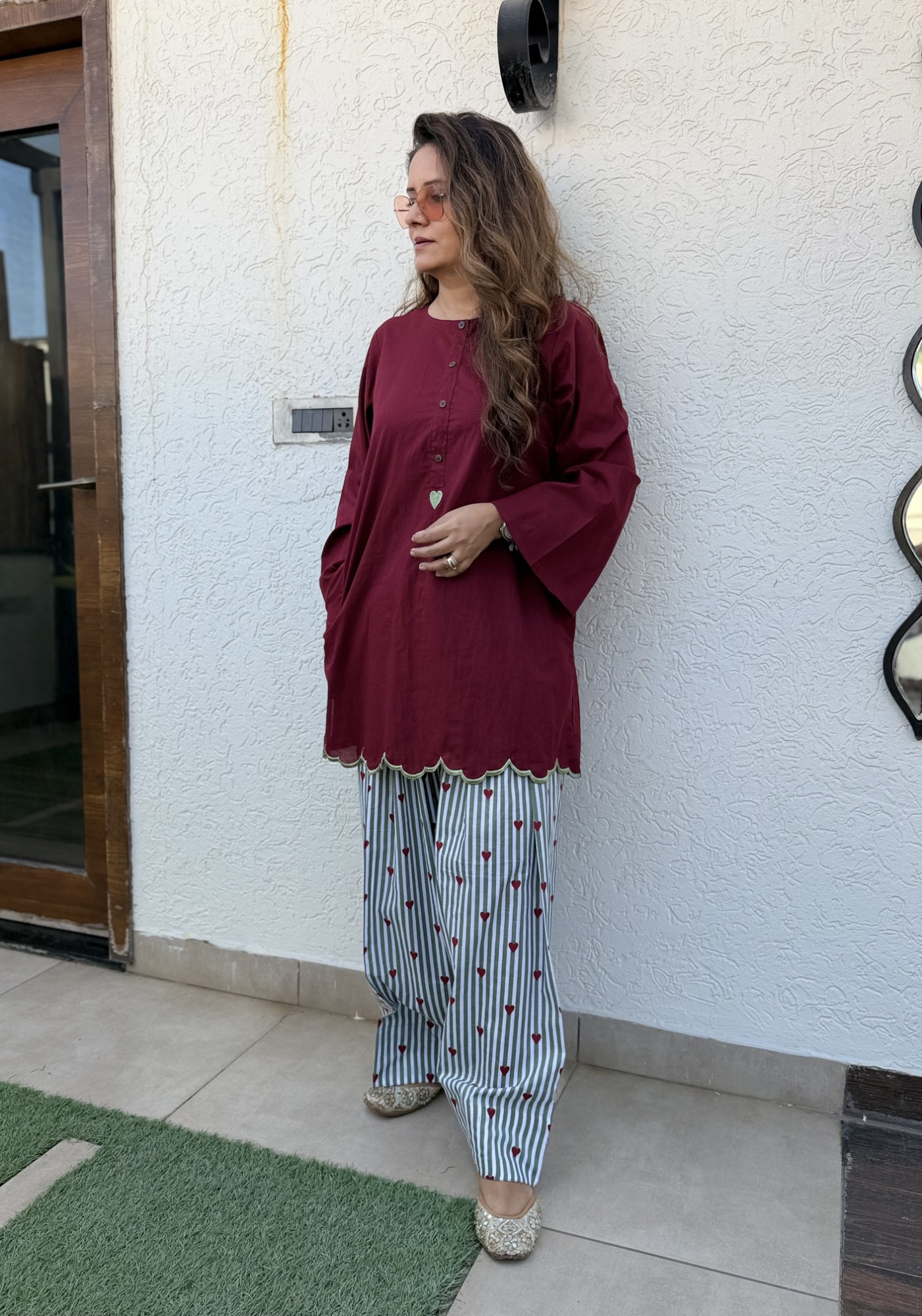 Maroon Crush Cotton Suit