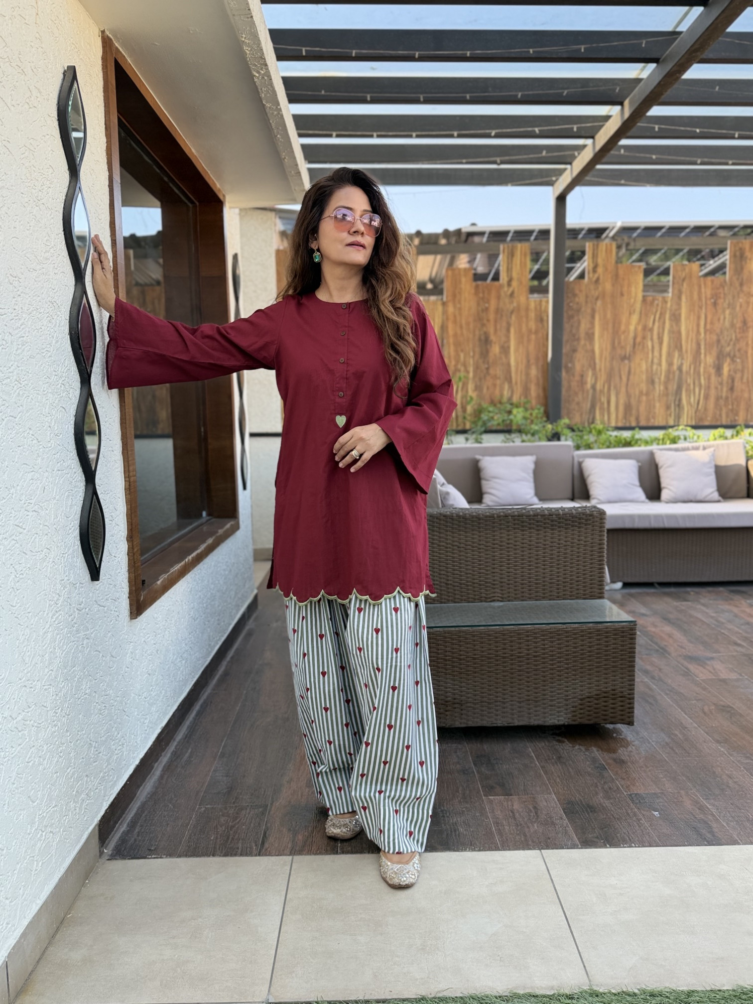 Maroon Crush Cotton Suit