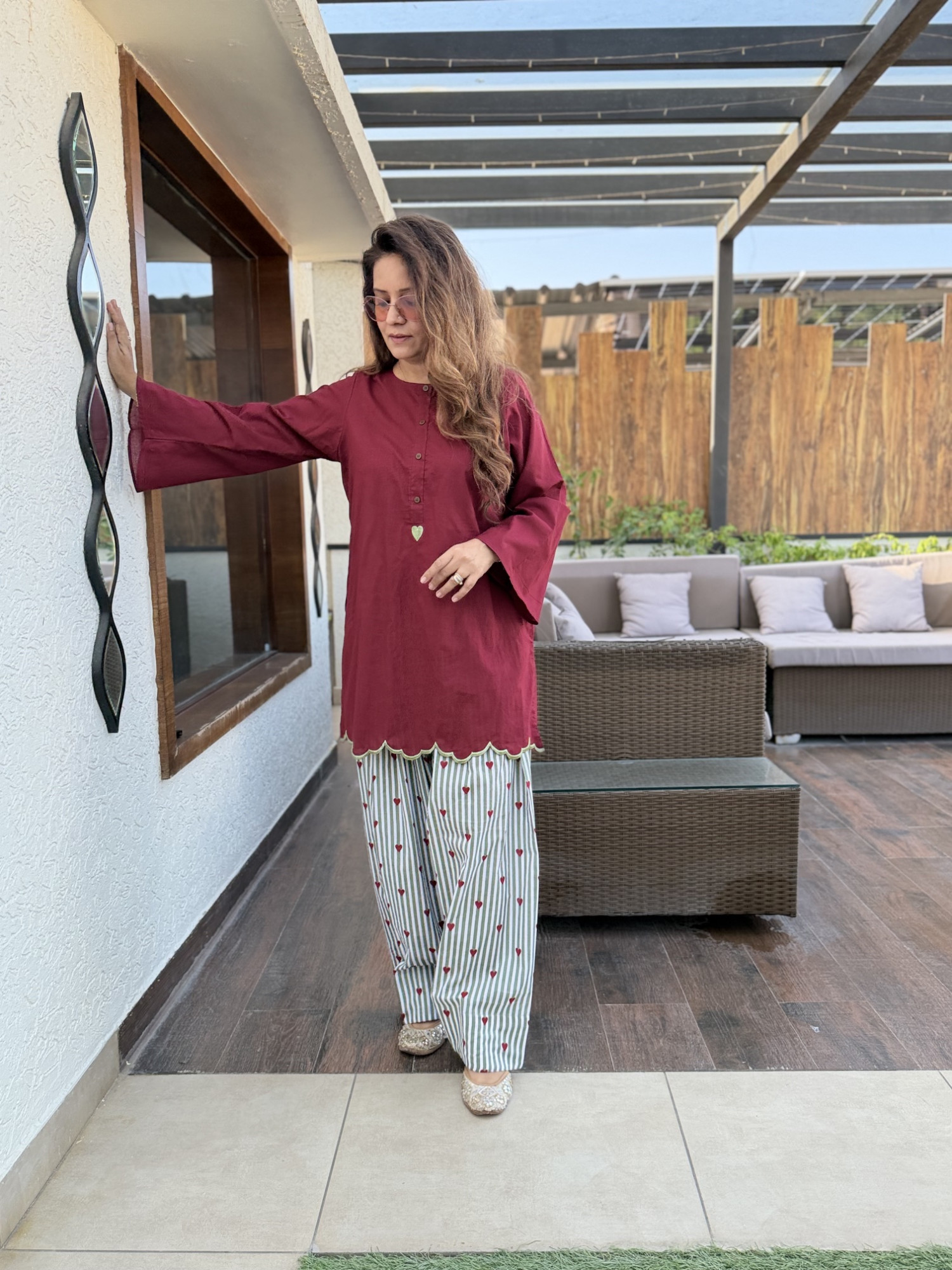 Maroon Crush Cotton Suit