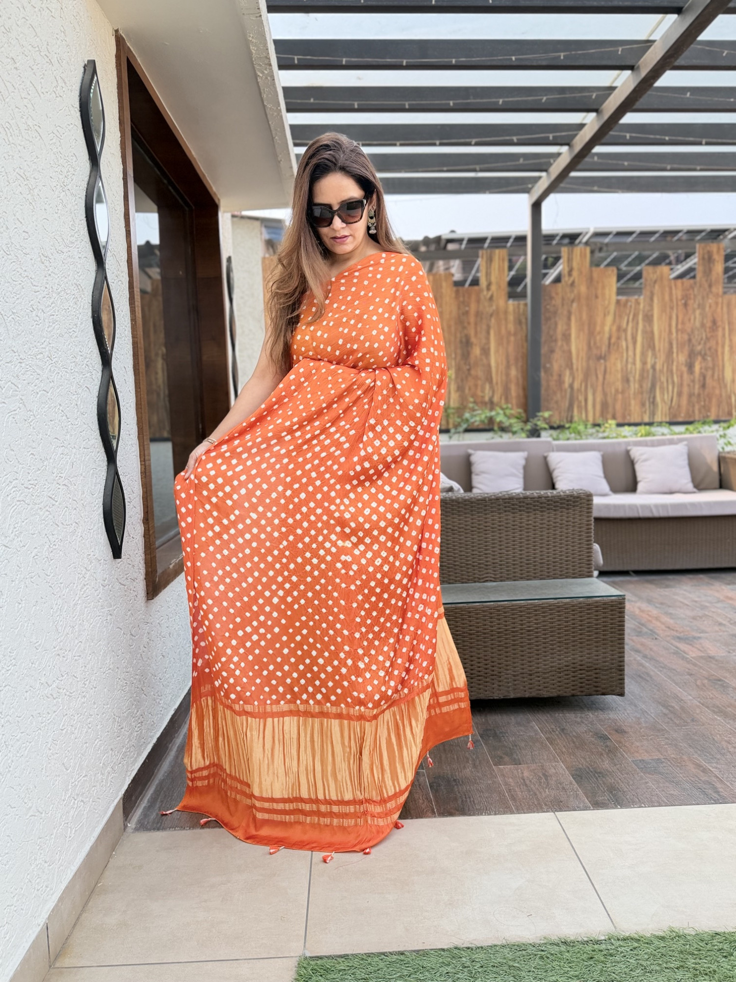 Bandhej Modal Silk Sarees
