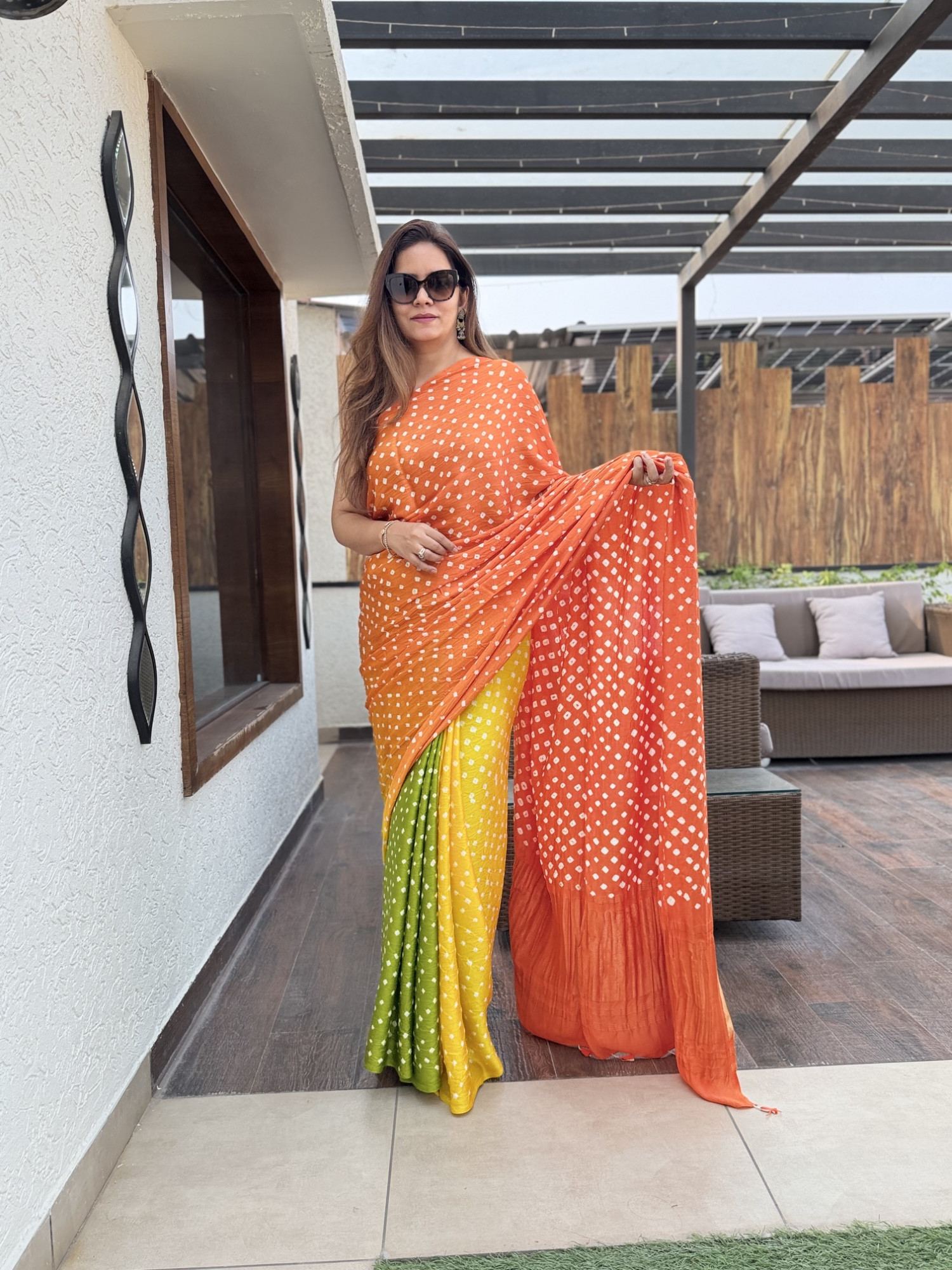 Bandhej Modal Silk Sarees