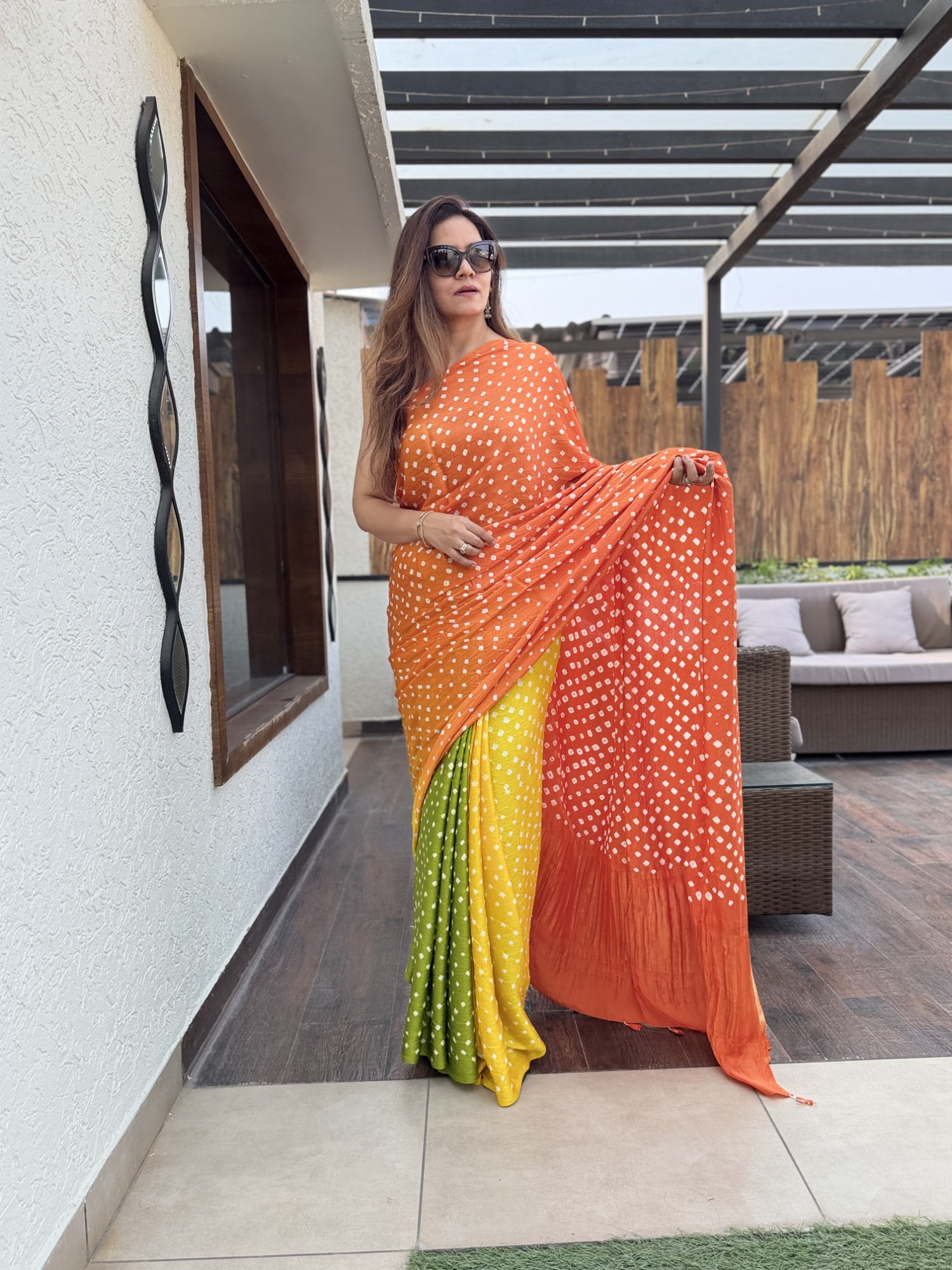 Bandhej Modal Silk Sarees