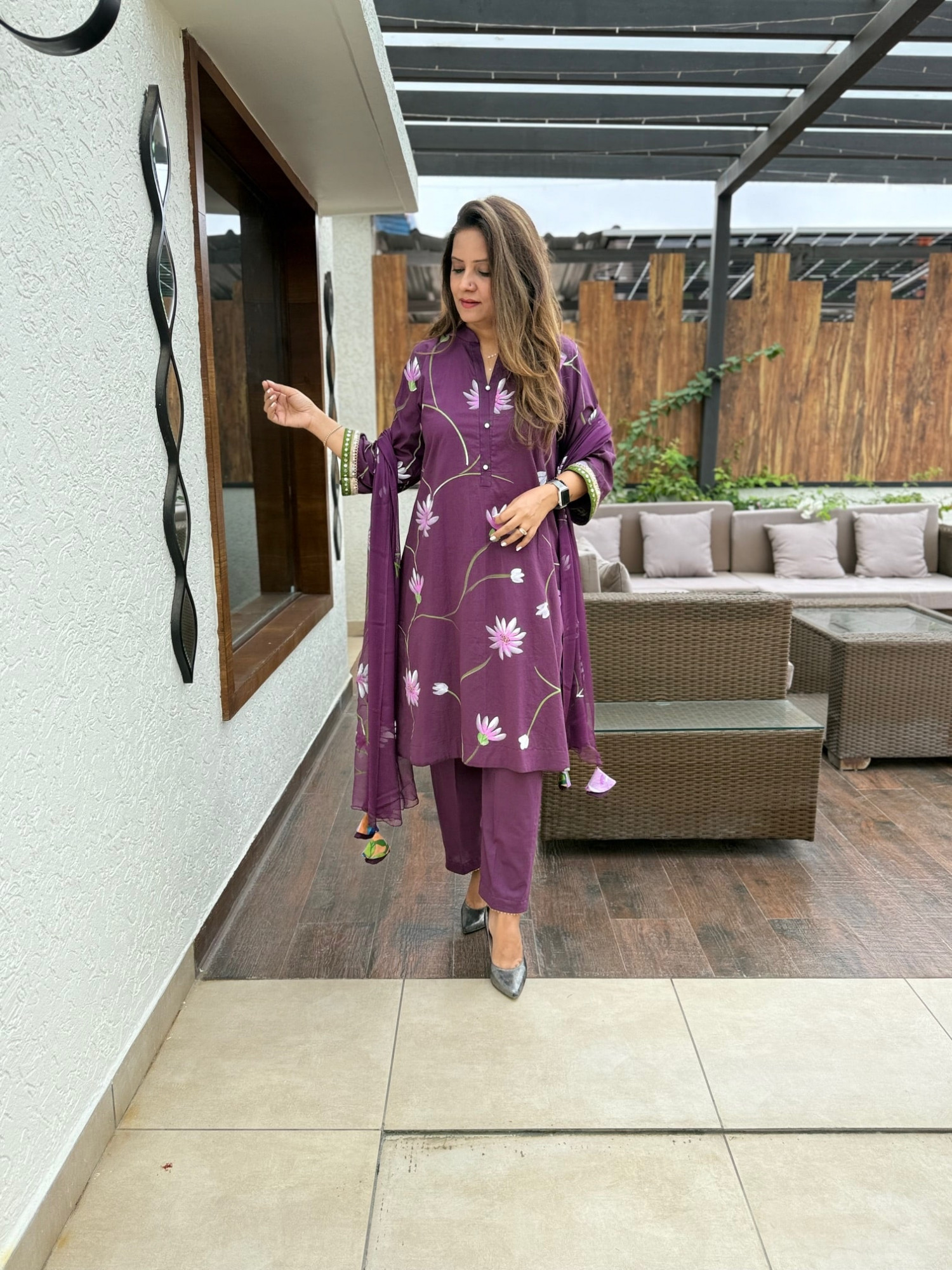 Tavisha Cotton Hand Painted Suit