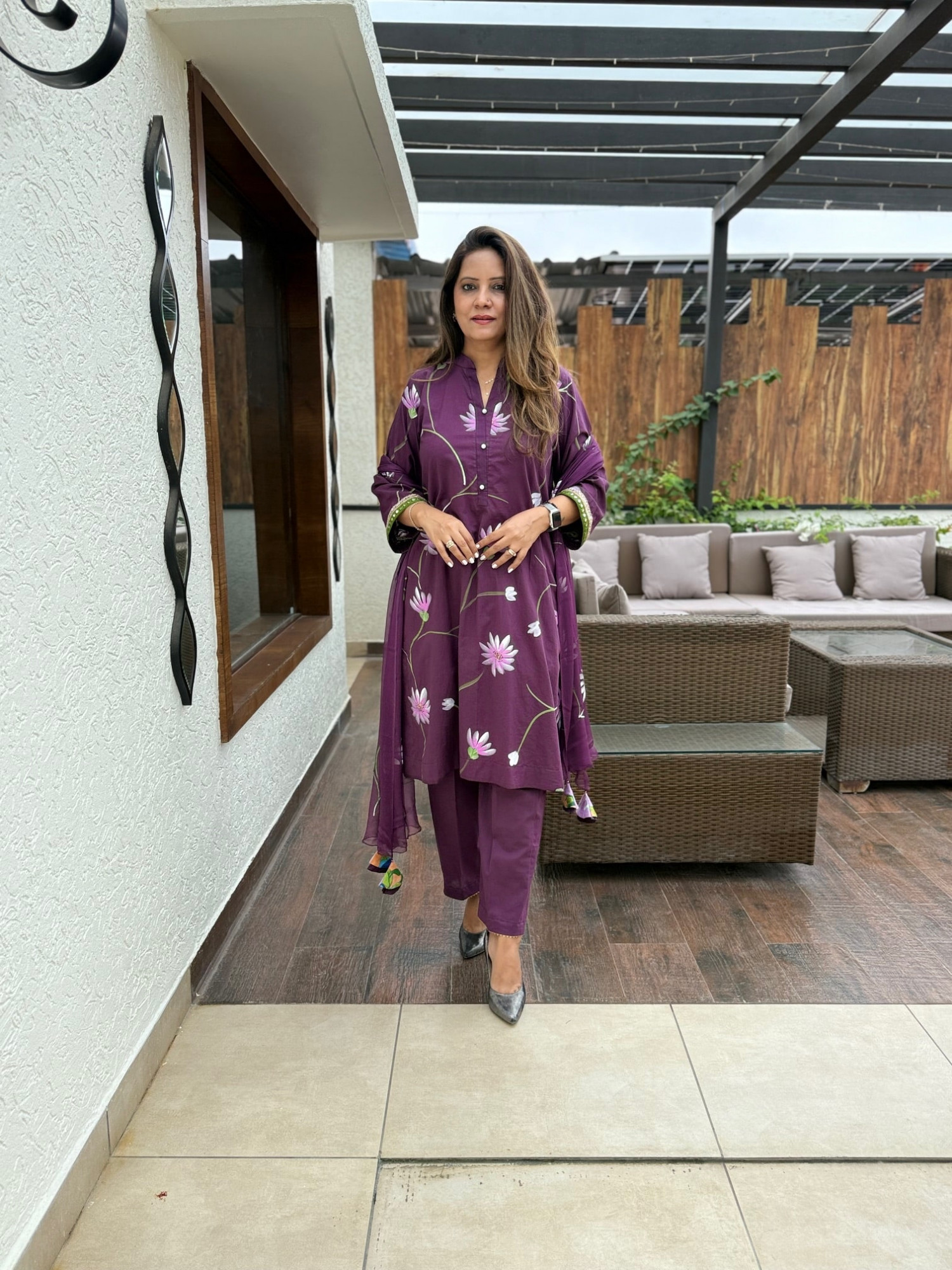 Tavisha Cotton Hand Painted Suit