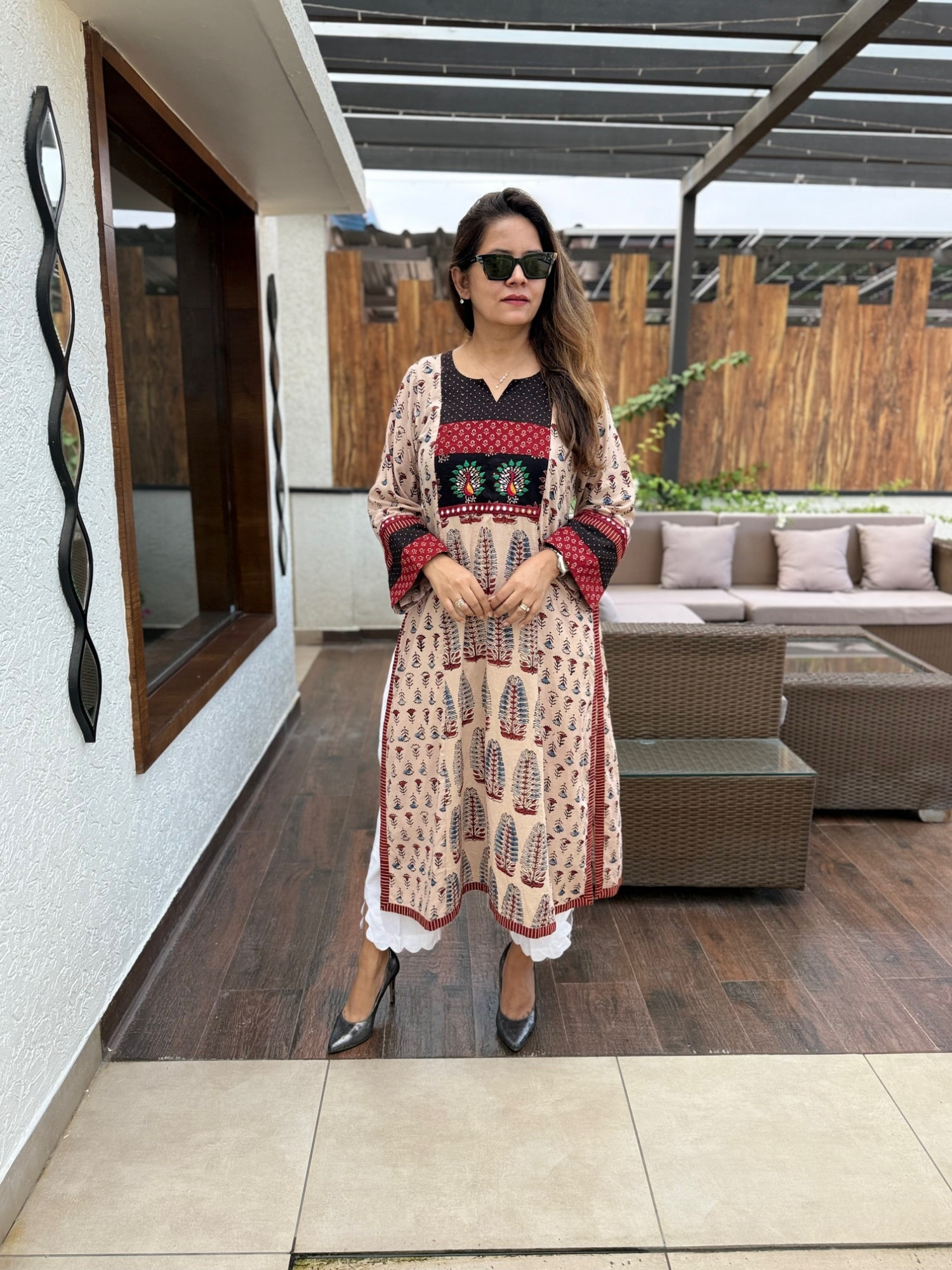 Chandani Ajrakh Kurta