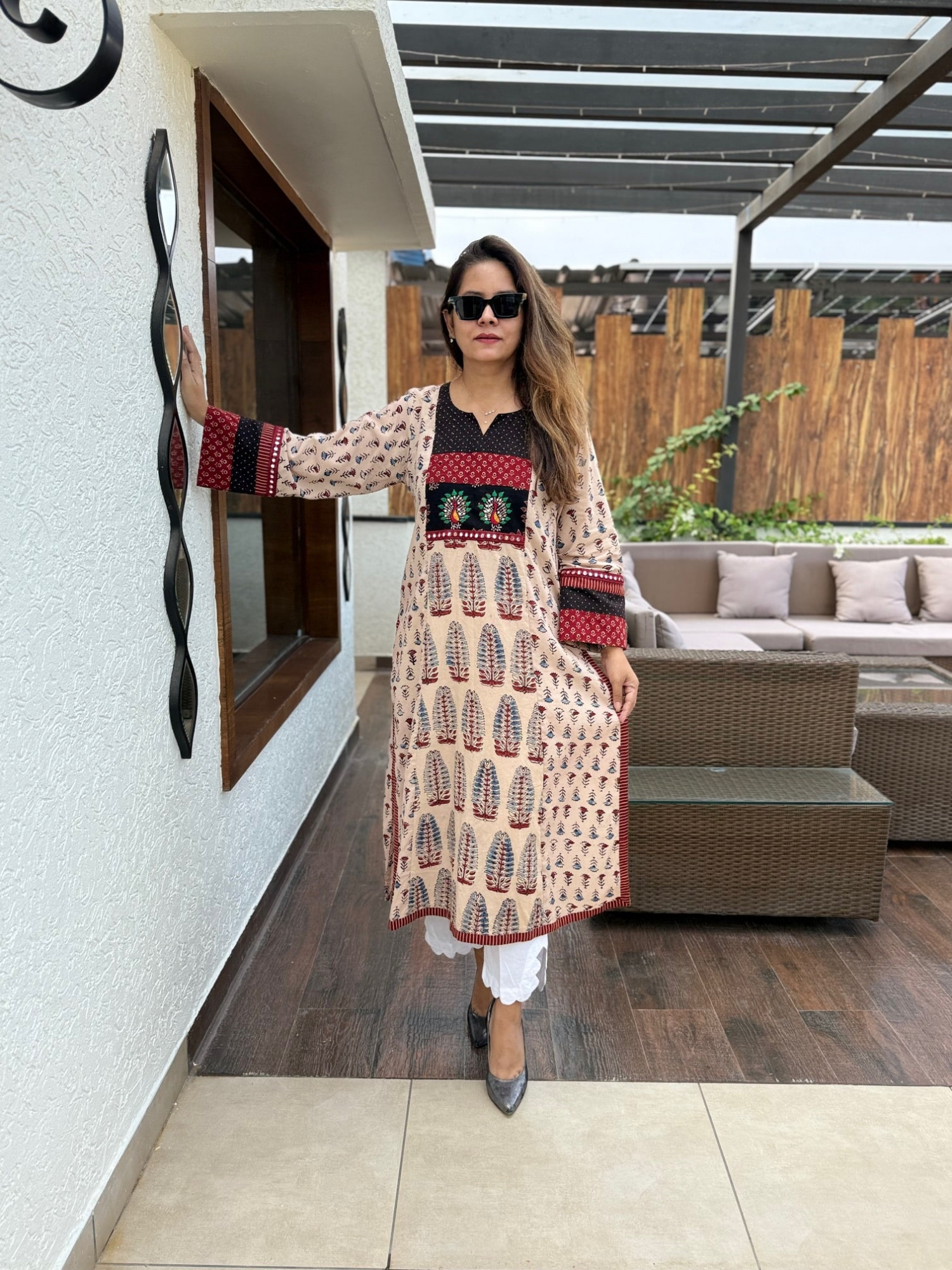 Chandani Ajrakh Kurta