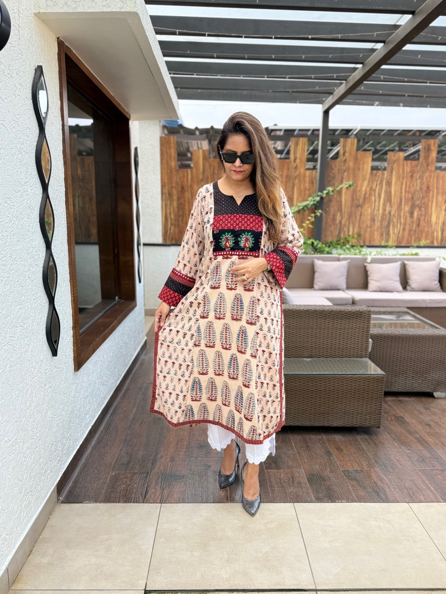 Chandani Ajrakh Kurta