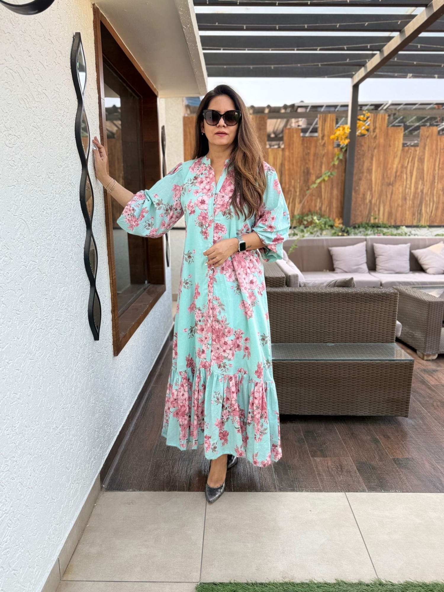 Nayra Cotton Floral Dress