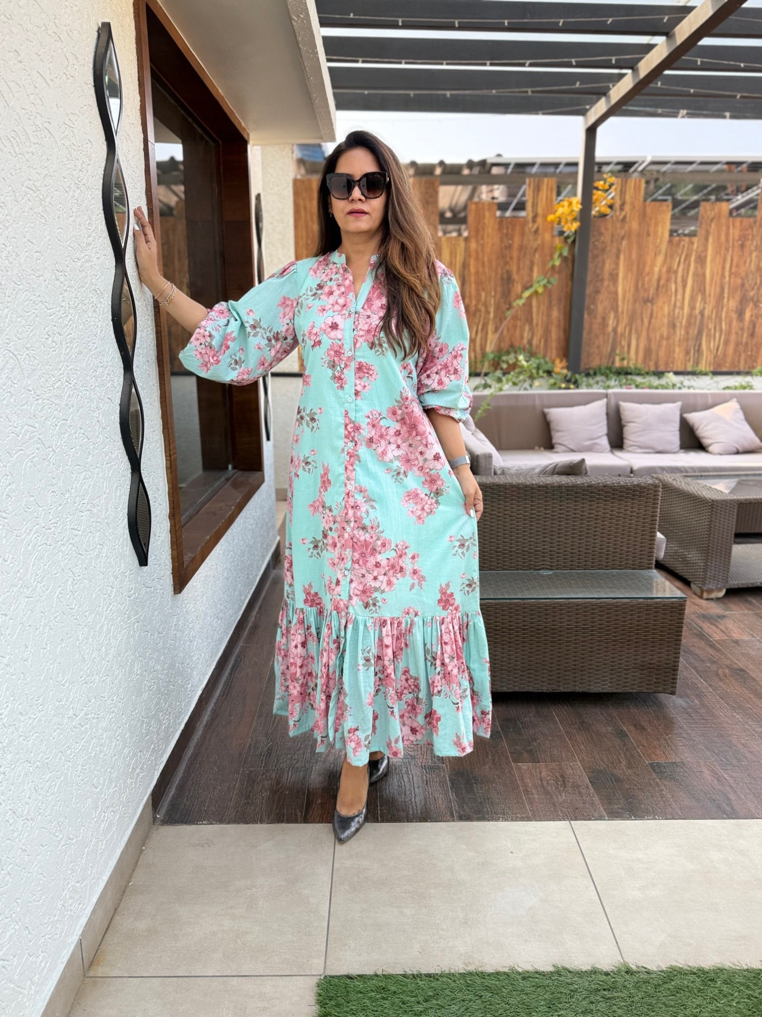 Nayra Cotton Floral Dress