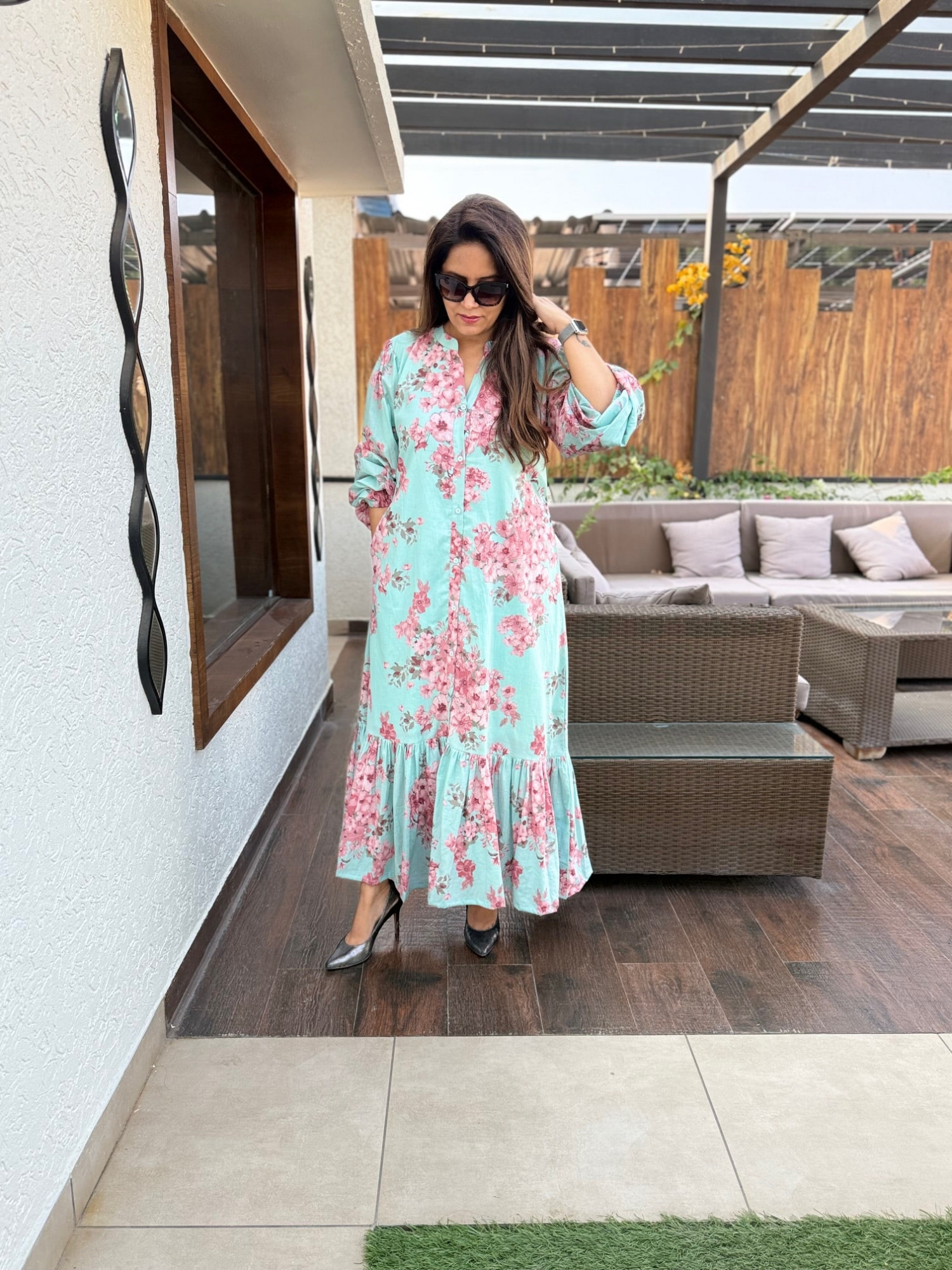 Nayra Cotton Floral Dress