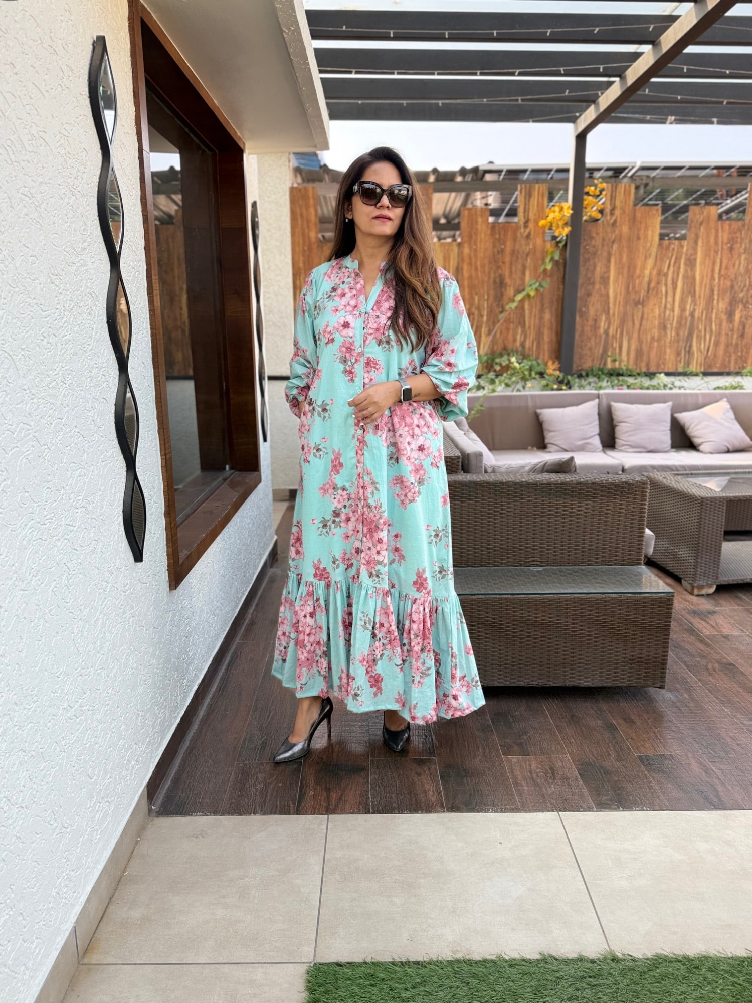 Nayra Cotton Floral Dress