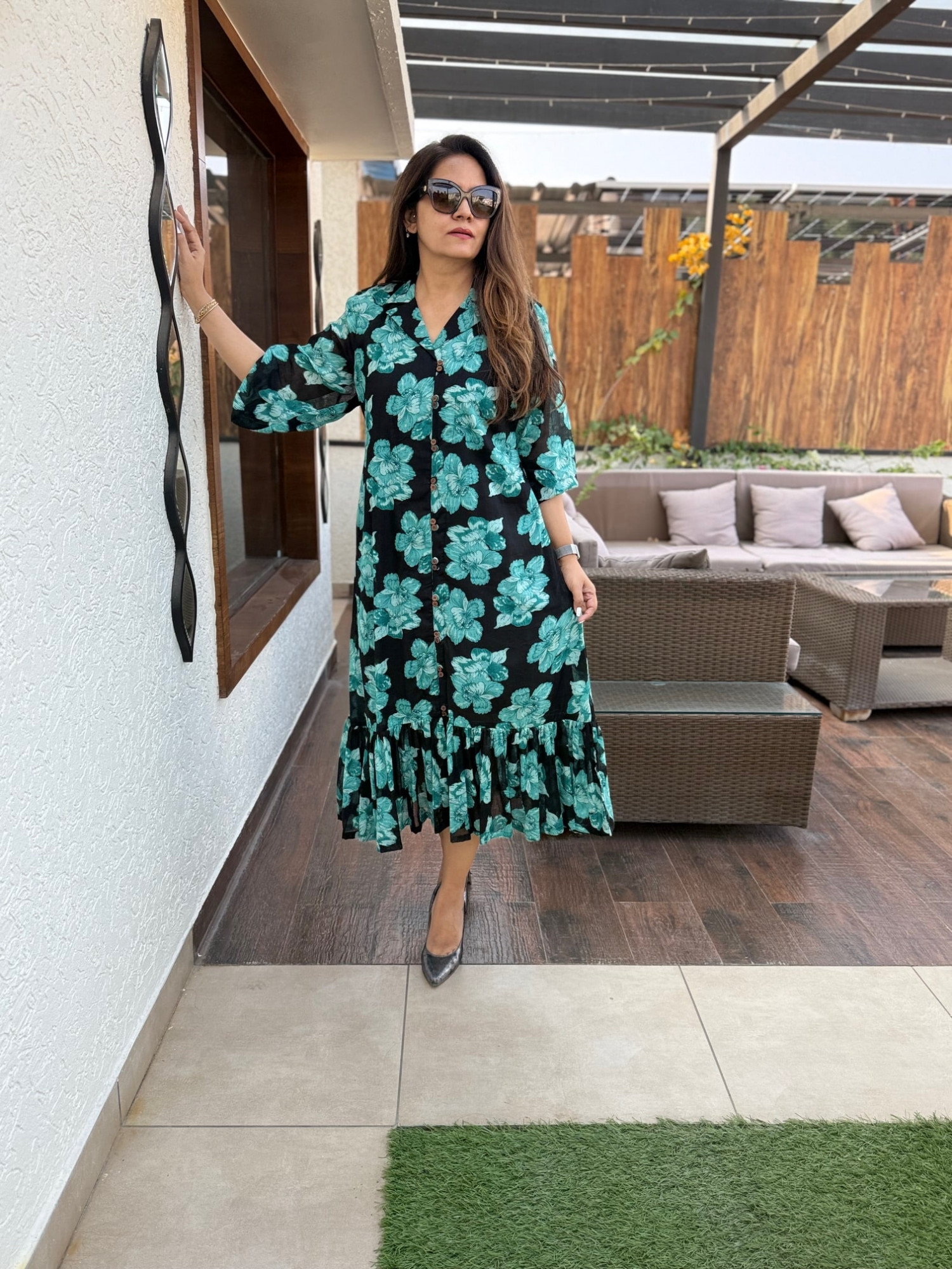 Elina Cotton Floral Dress