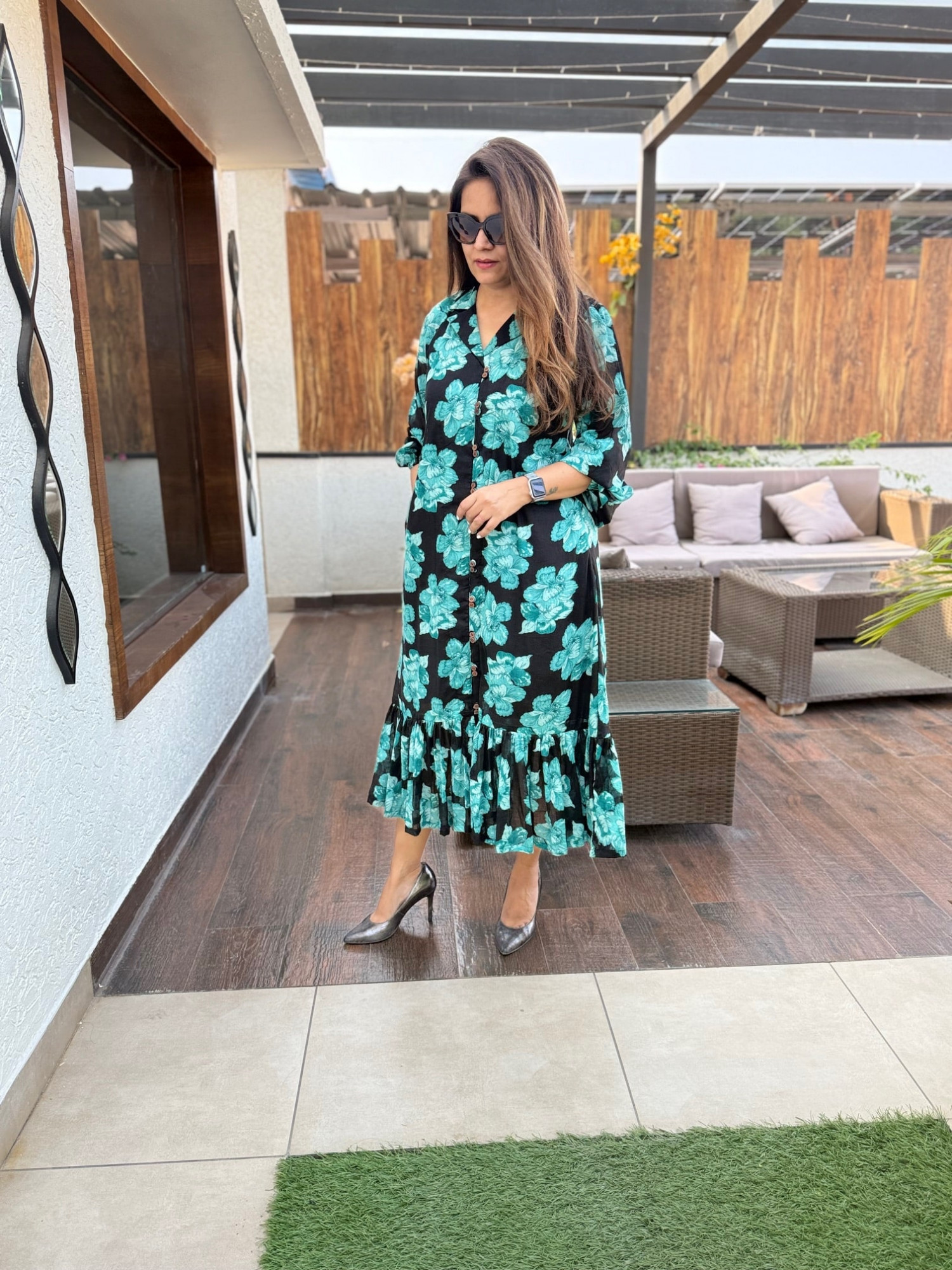 Elina Cotton Floral Dress