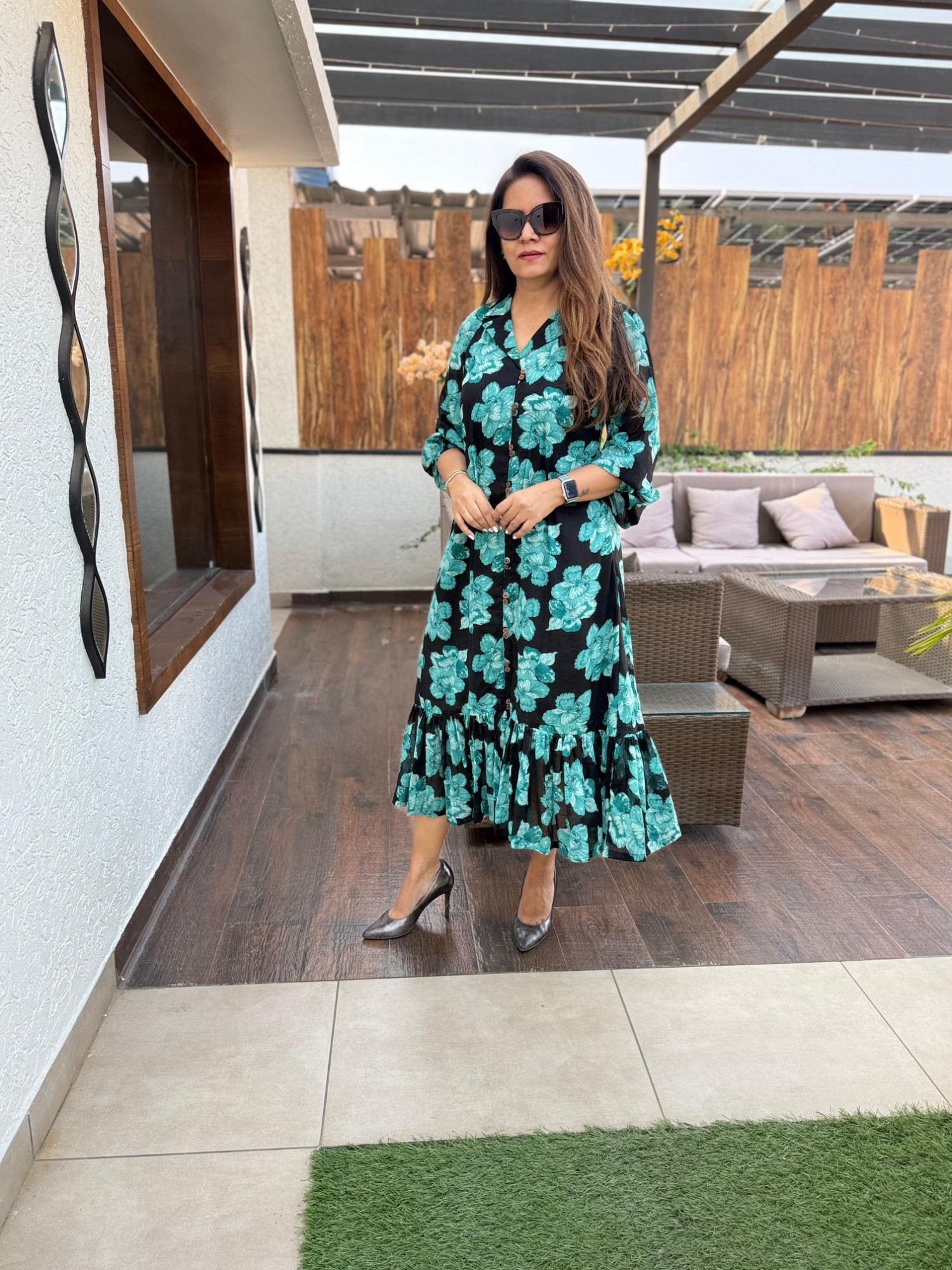 Elina Cotton Floral Dress