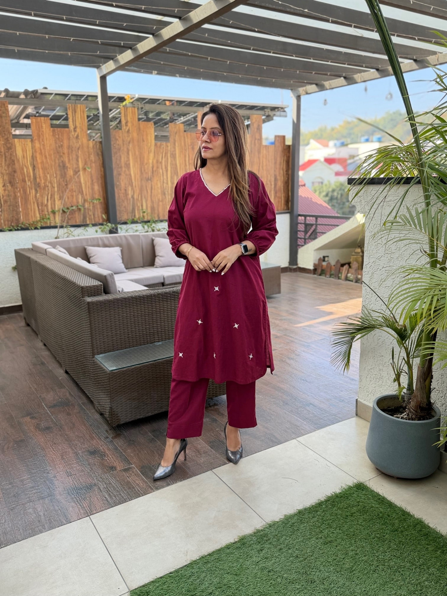 Cotton Embroidered Co-ord Set