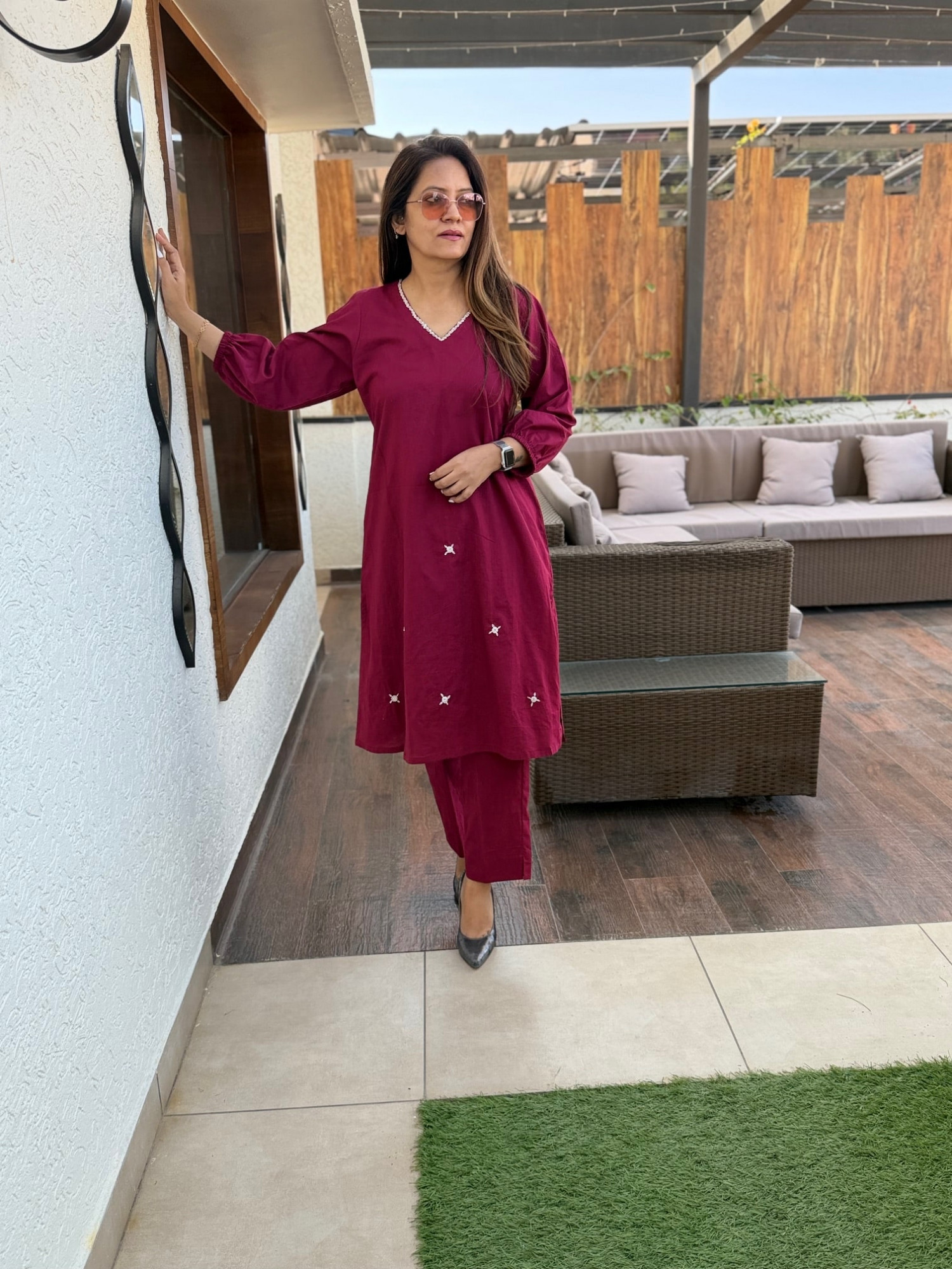 Cotton Embroidered Co-ord Set