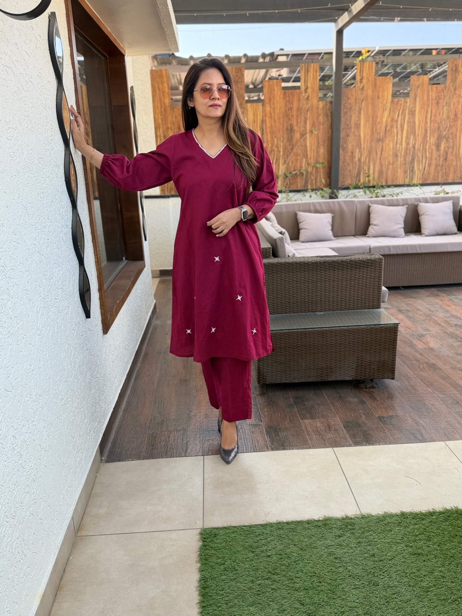 Cotton Embroidered Co-ord Set