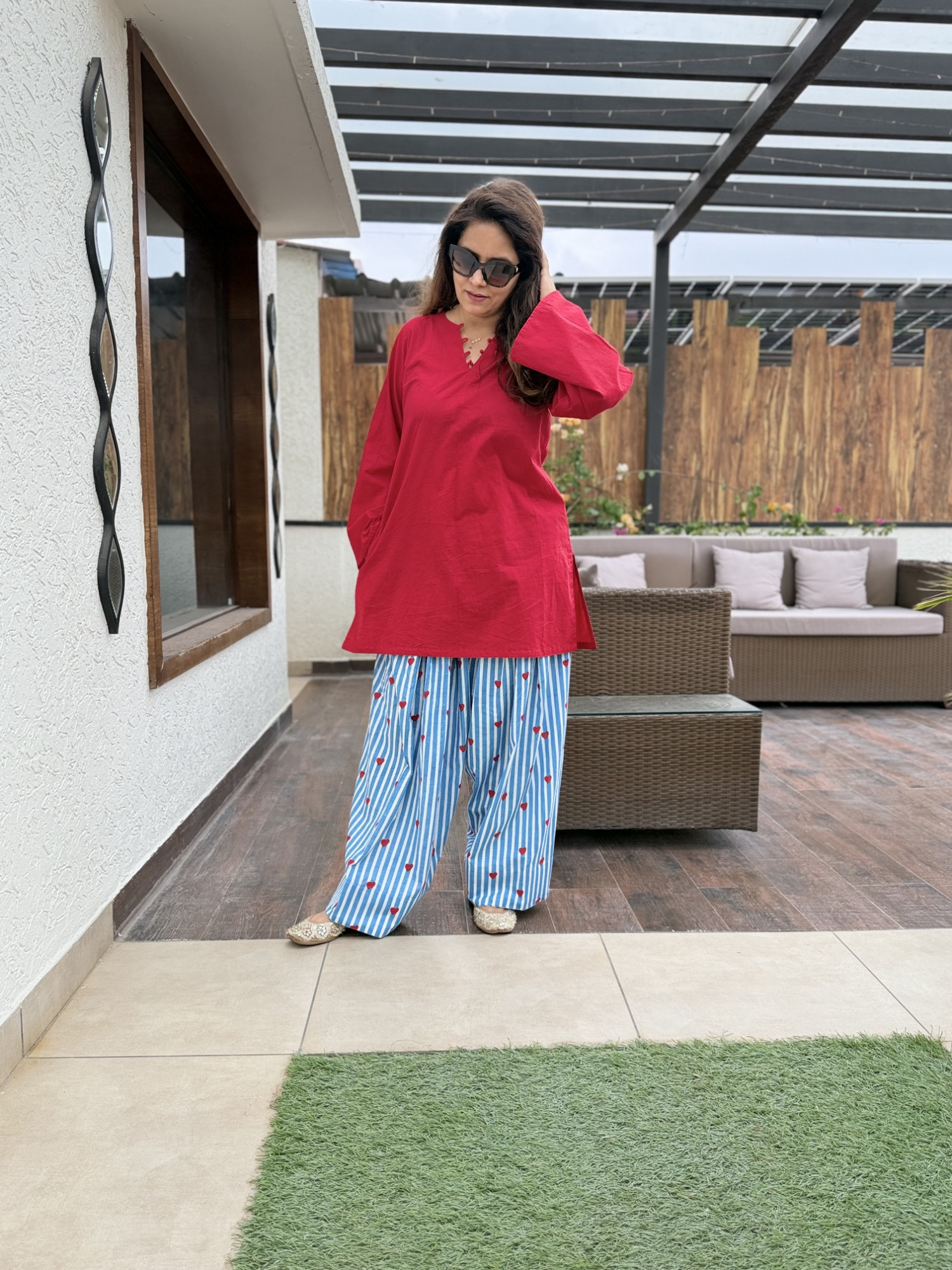 Cherry Hearts Cotton Suit