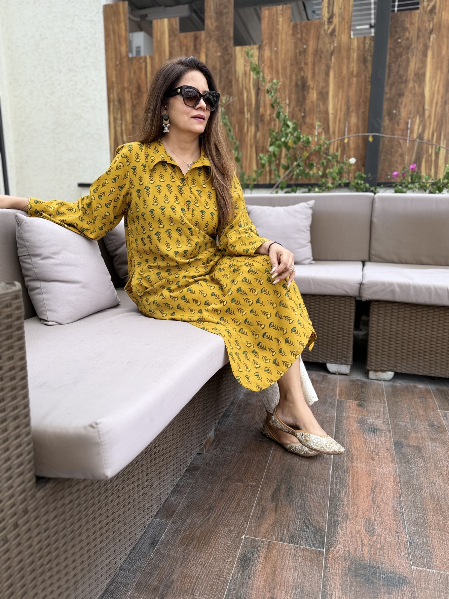 Mustard Ajrakh Kurta