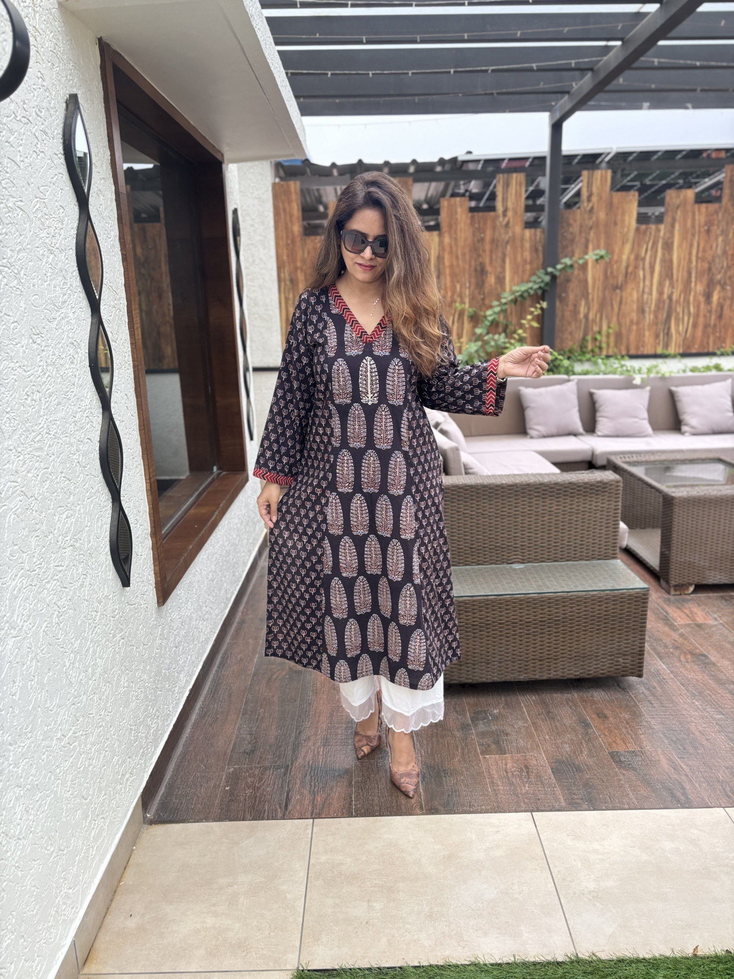Ambika Ajrakh Kurta