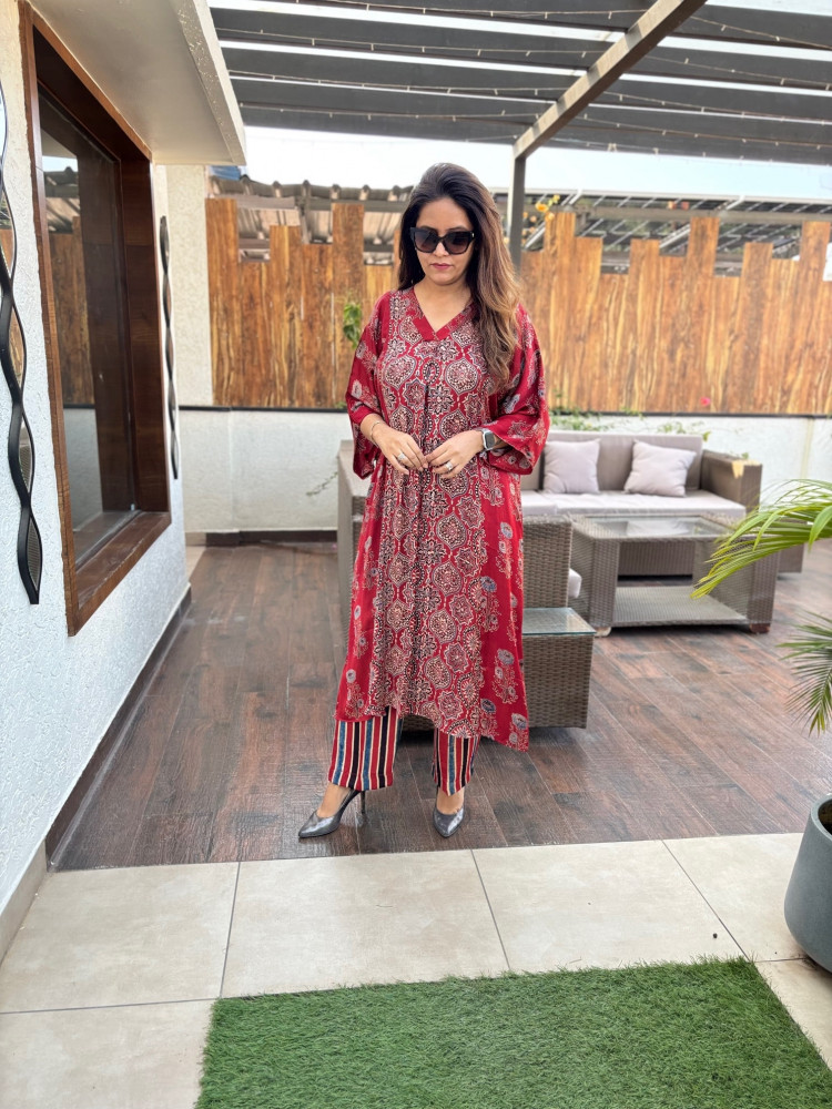 Image of Mogra Modal Silk Suit