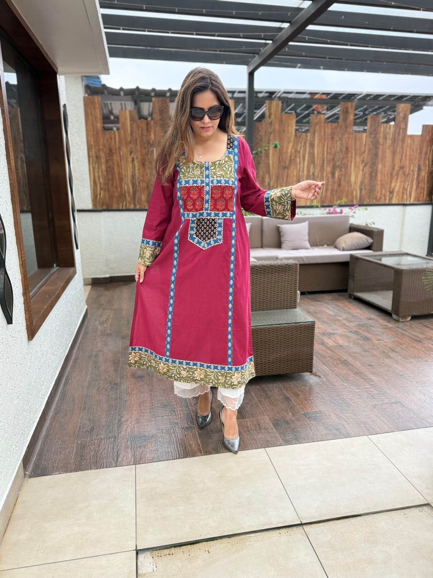 Ajrakh Patchwork Kurta
