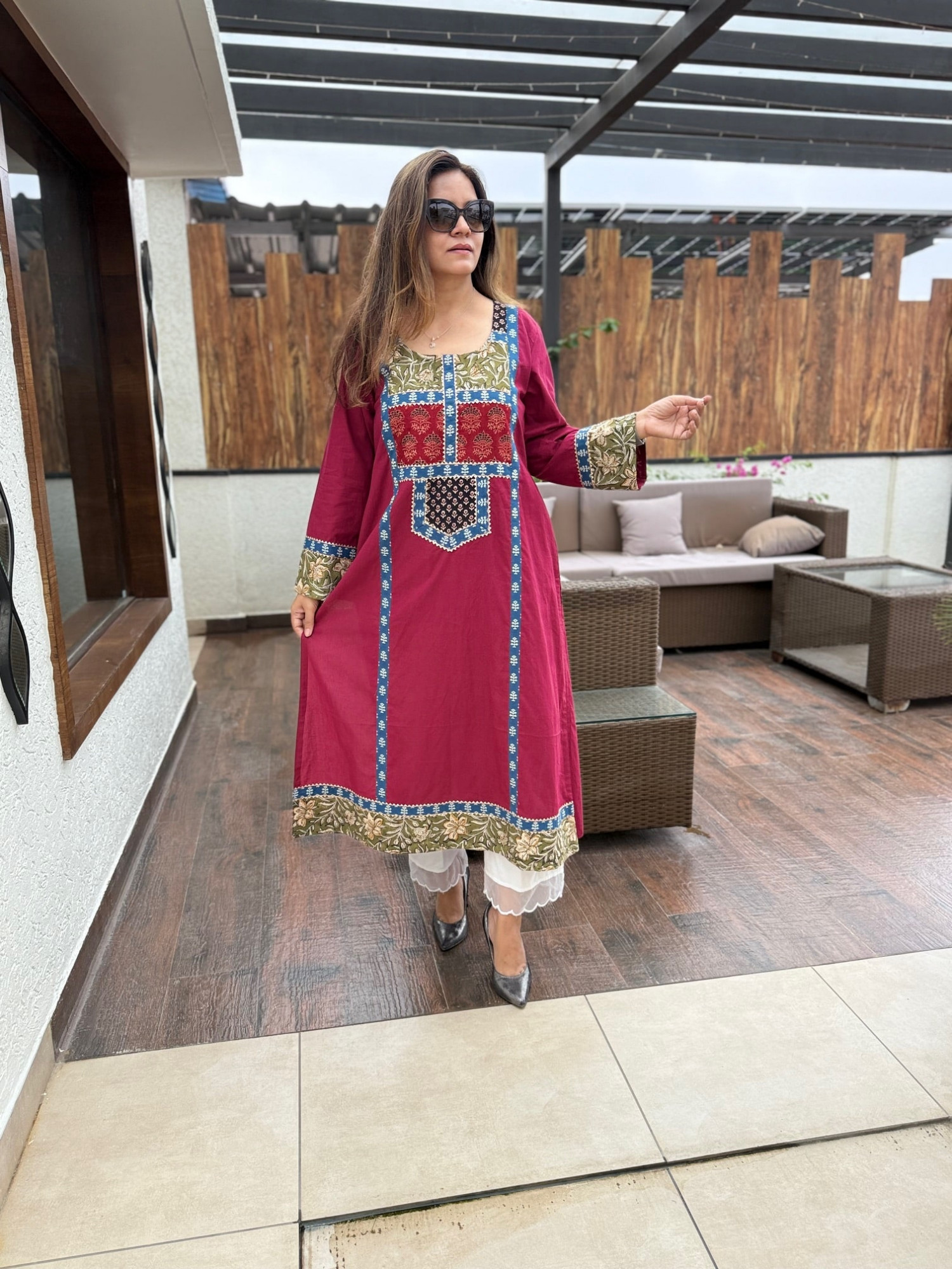Ajrakh Patchwork Kurta