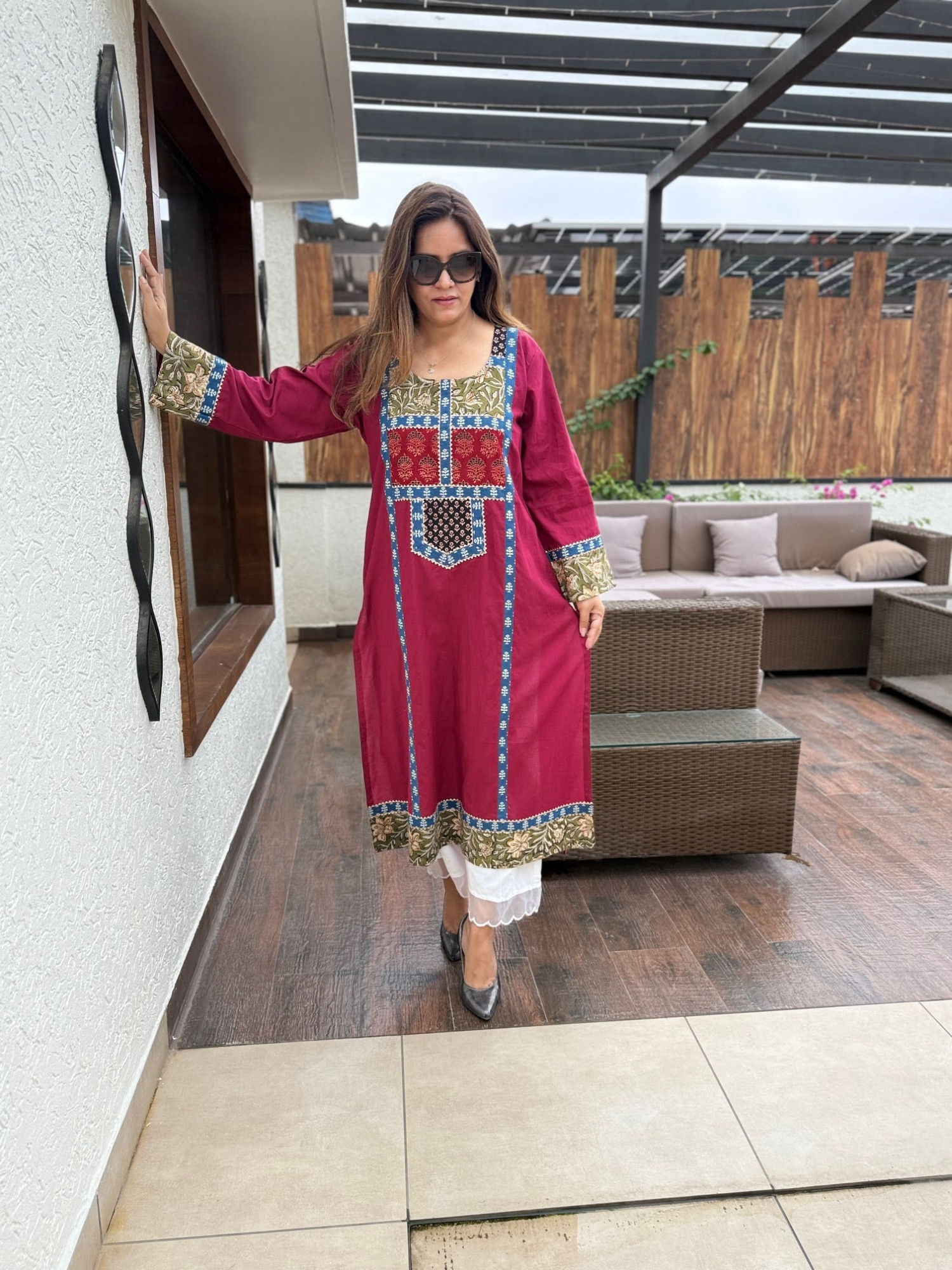 Ajrakh Patchwork Kurta