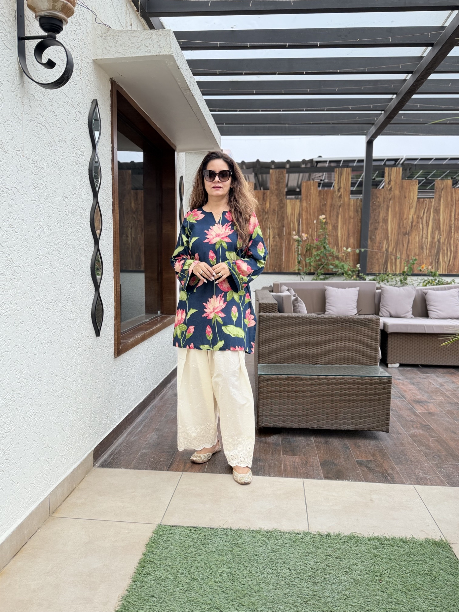 Midnight Lotus Cotton Suit