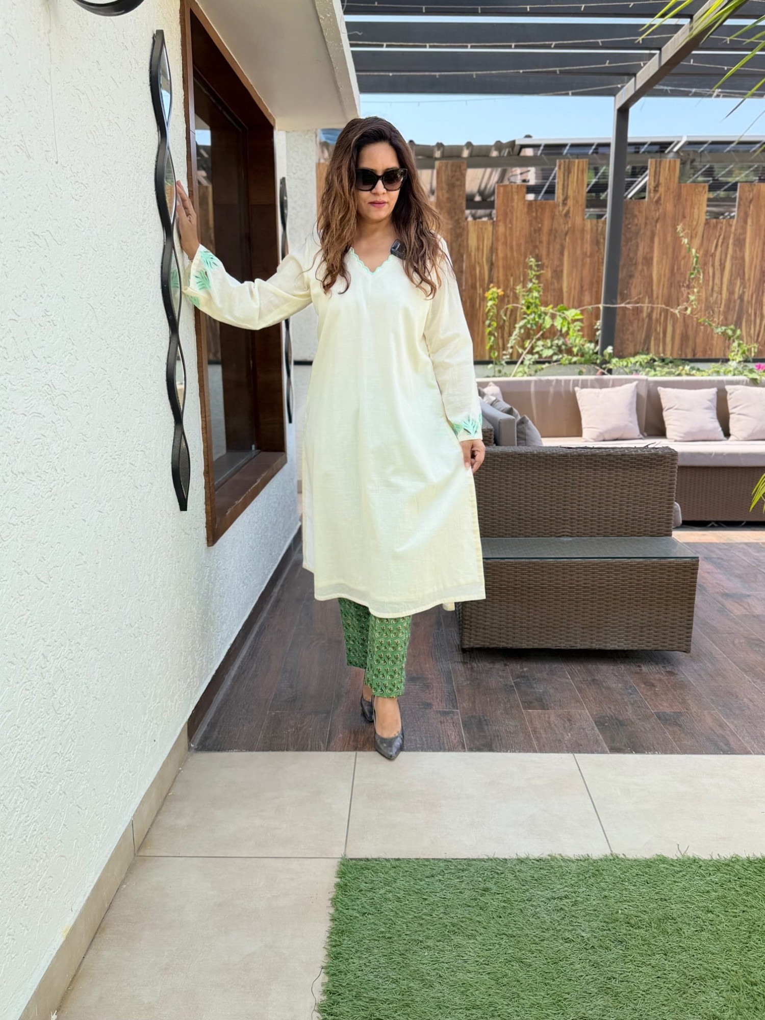 Embroidered Cotton Suit