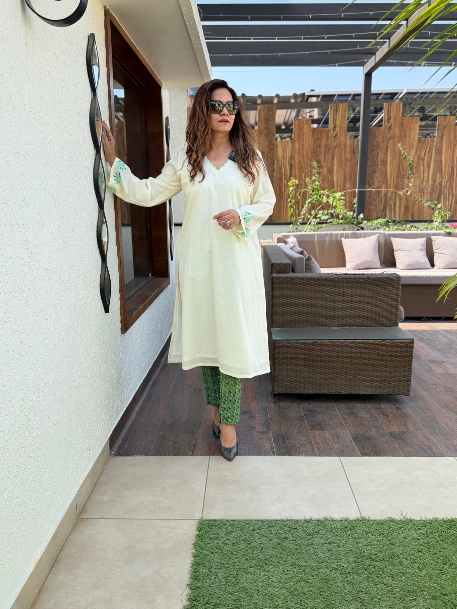 Embroidered Cotton Suit