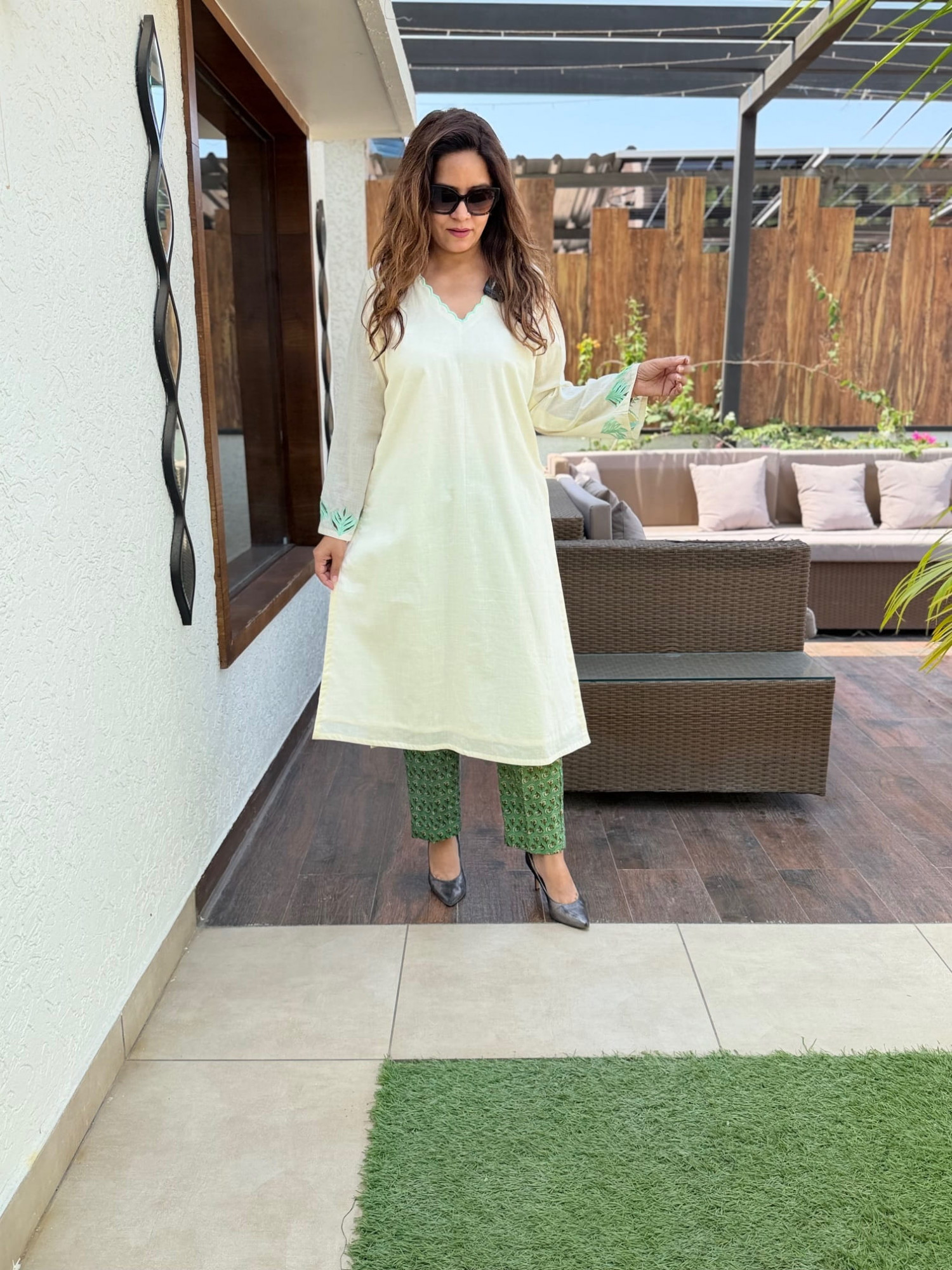 Embroidered Cotton Suit