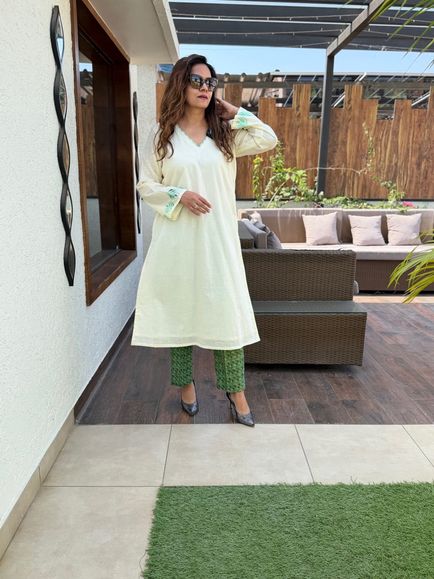 Embroidered Cotton Suit