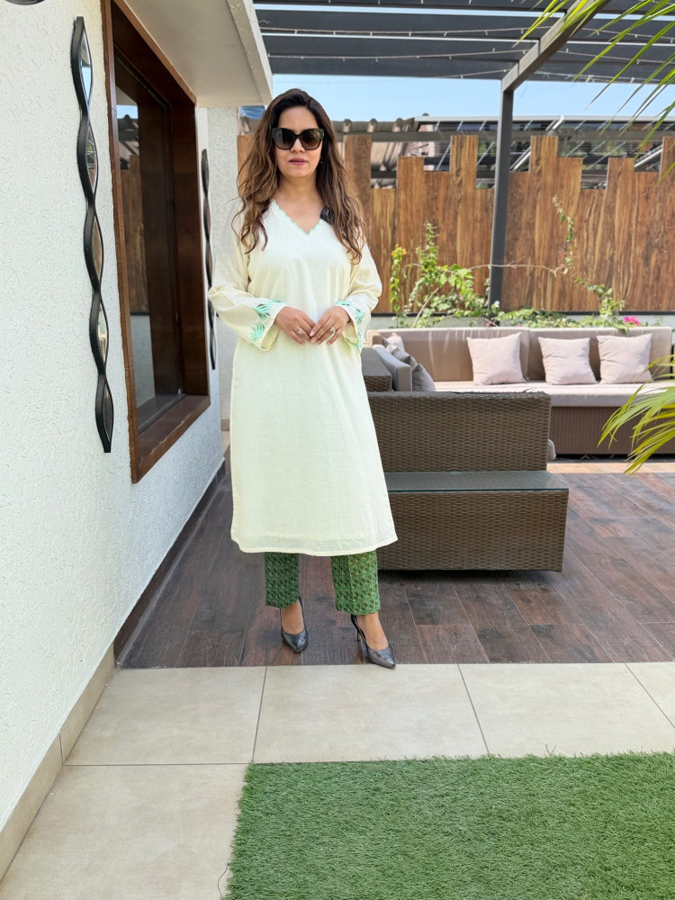 Image of Embroidered Cotton Suit