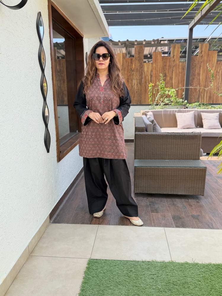 Image of Ajrakh Cotton Suit