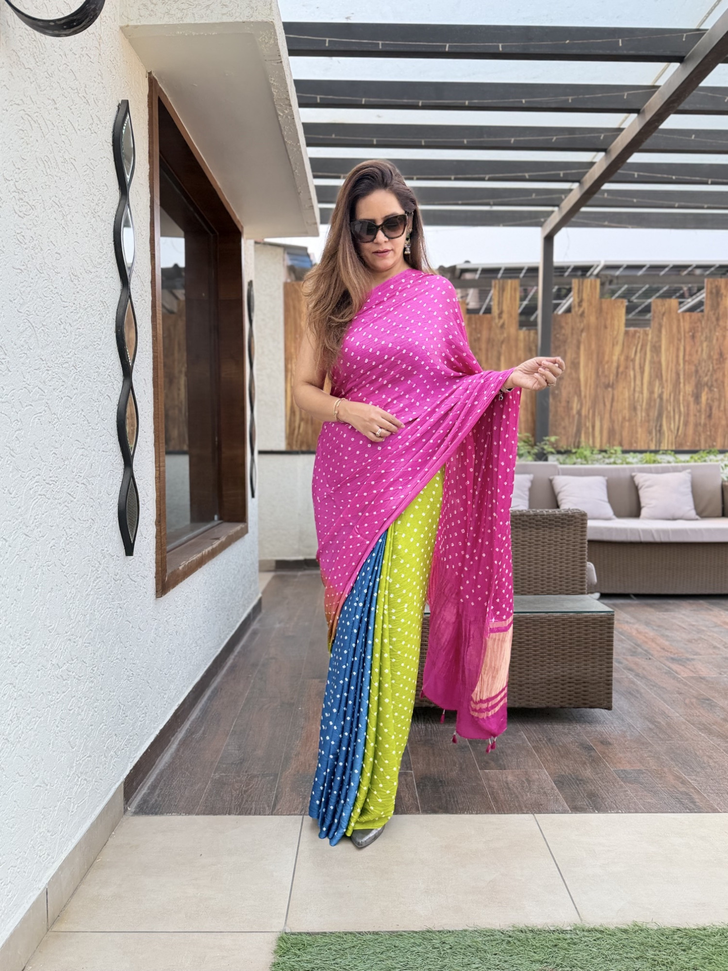 Bandhej Modal Silk Sarees