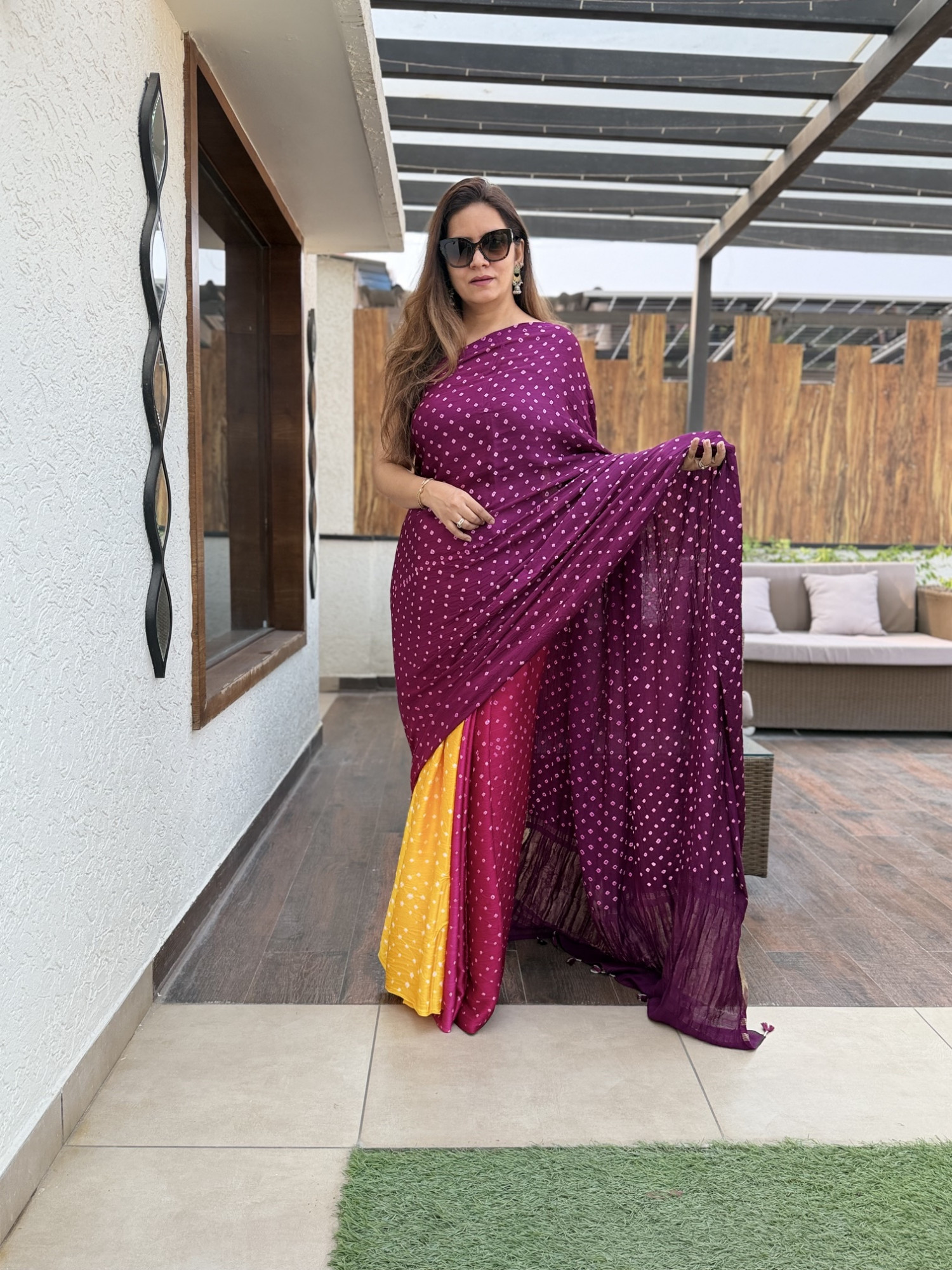 Bandhej Modal Silk Sarees