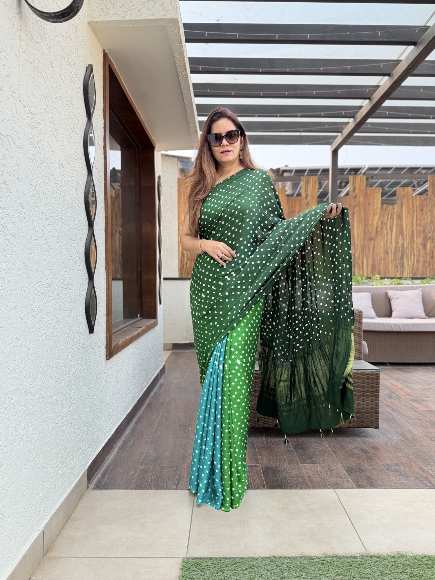 Bandhej Modal Silk Sarees