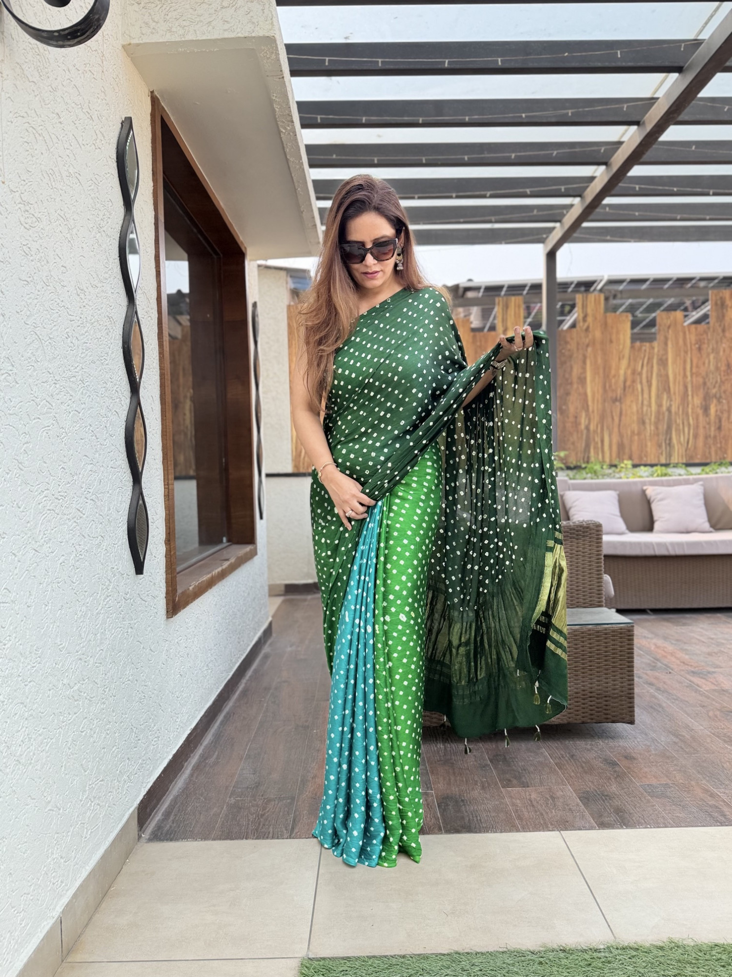 Bandhej Modal Silk Sarees