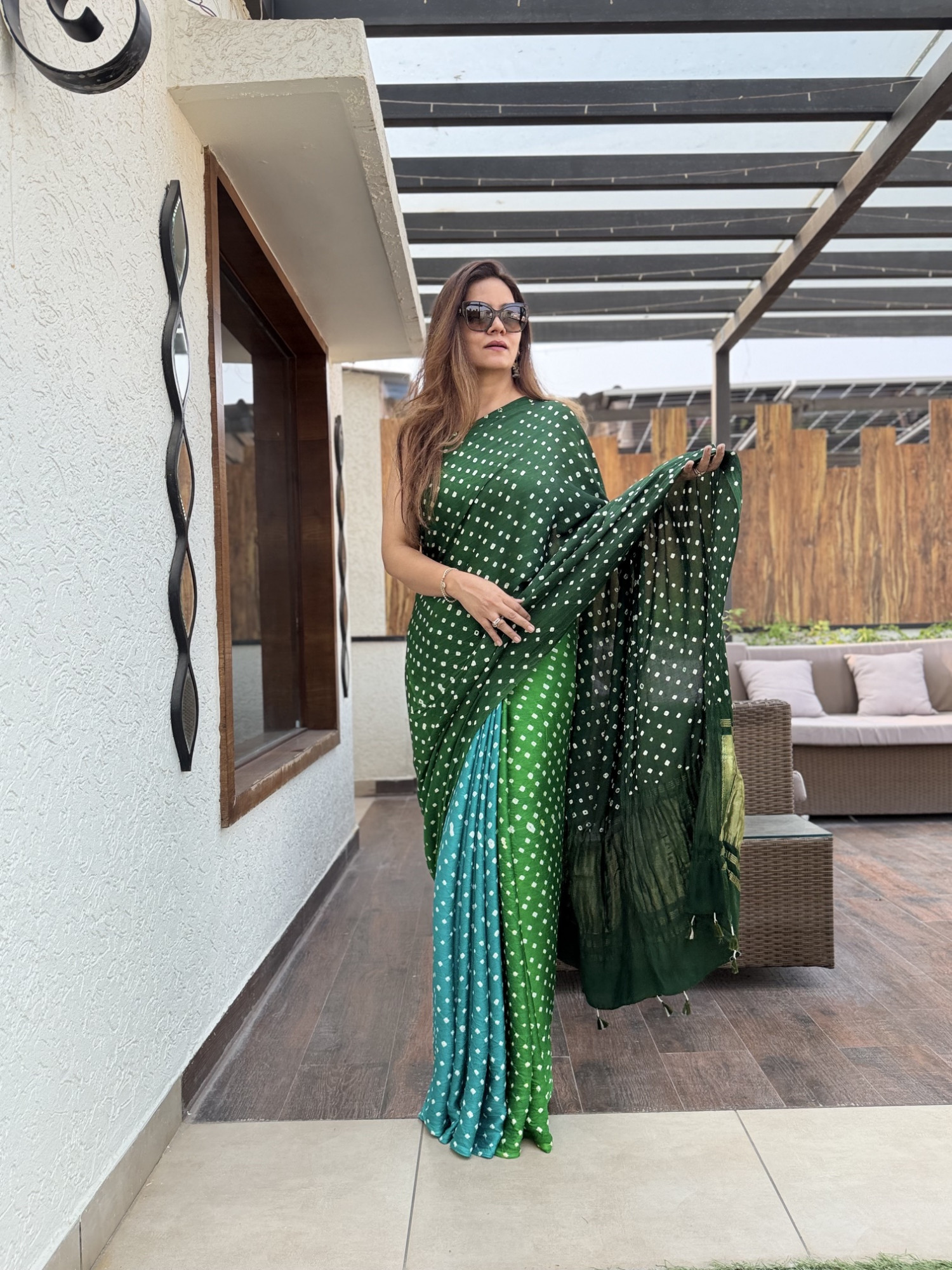 Bandhej Modal Silk Sarees