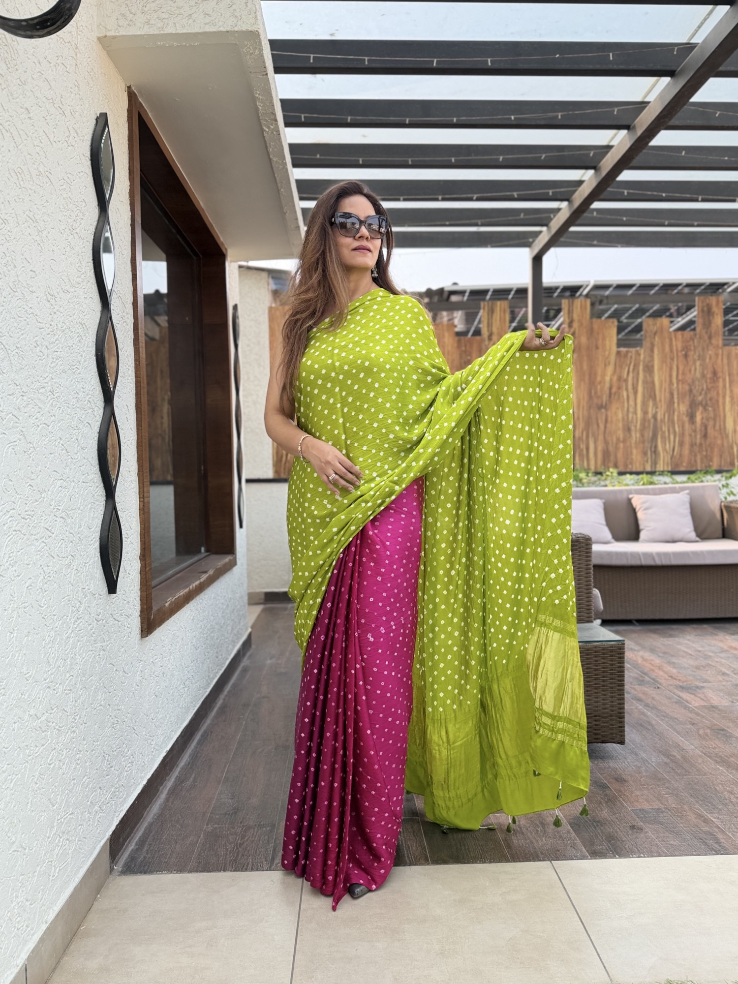Bandhej Modal Silk Sarees