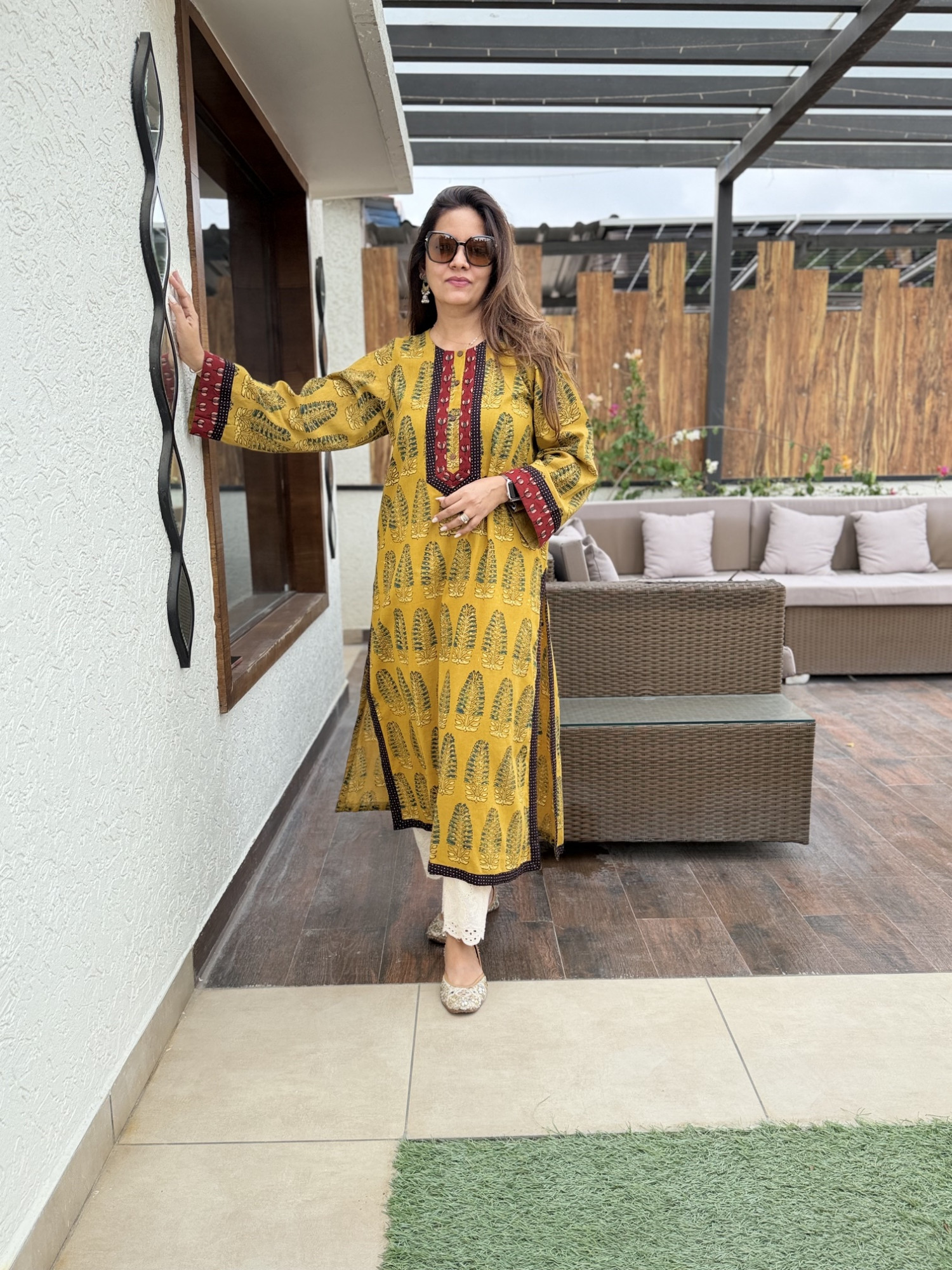 Kesariya Cotton Kurta